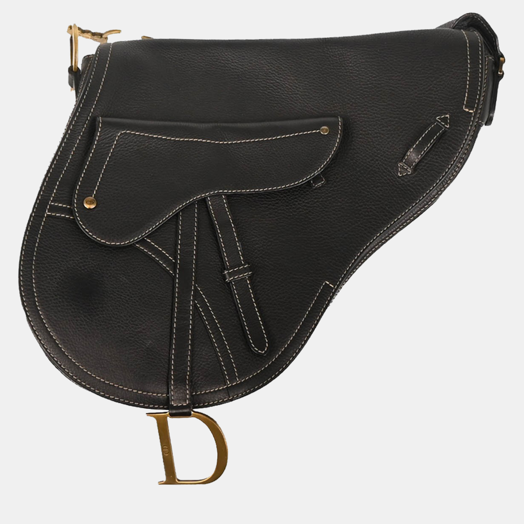 

Christian Dior Black Leather Saddle Shoulder Bag