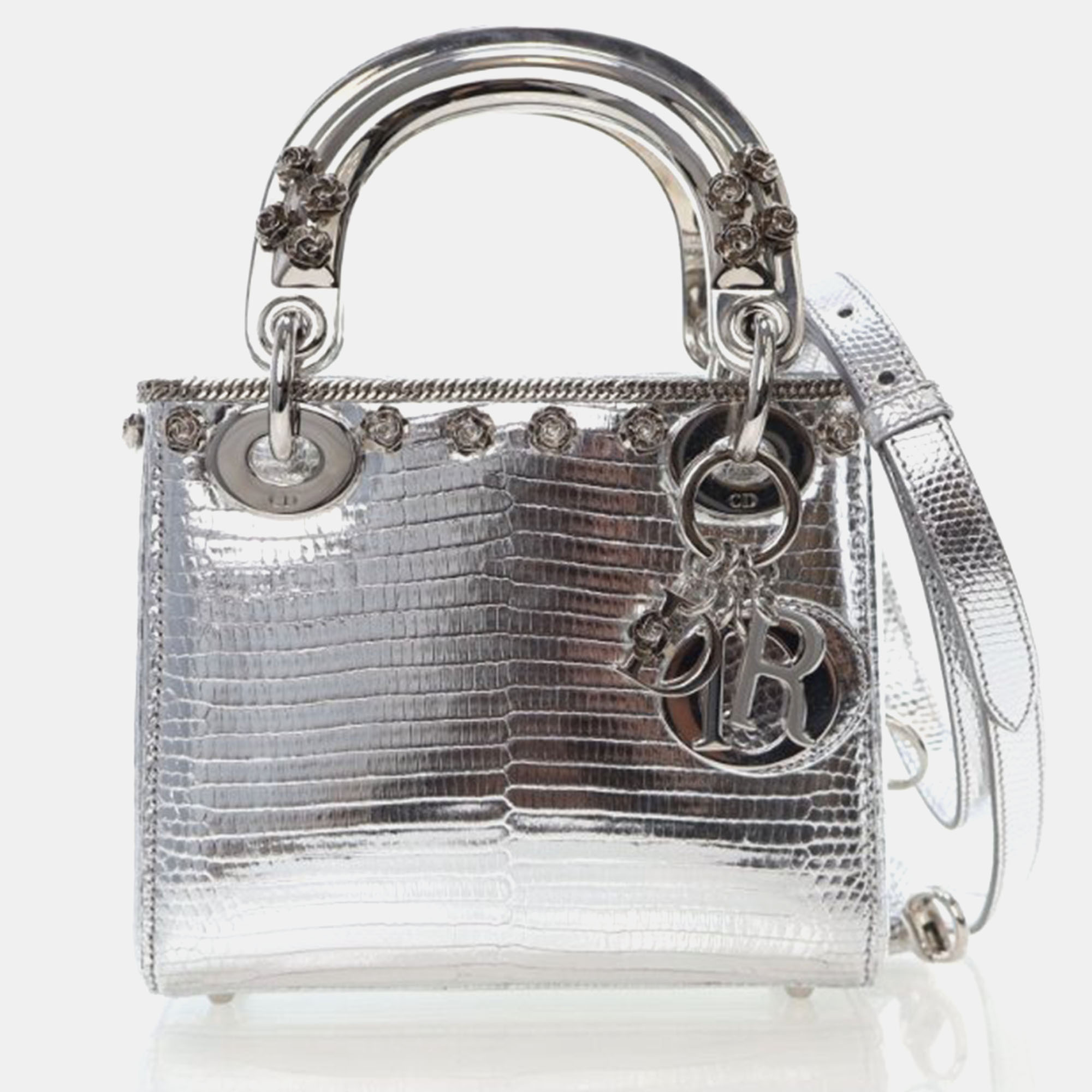 

Dior Mini Lizard Lady Dior, Silver