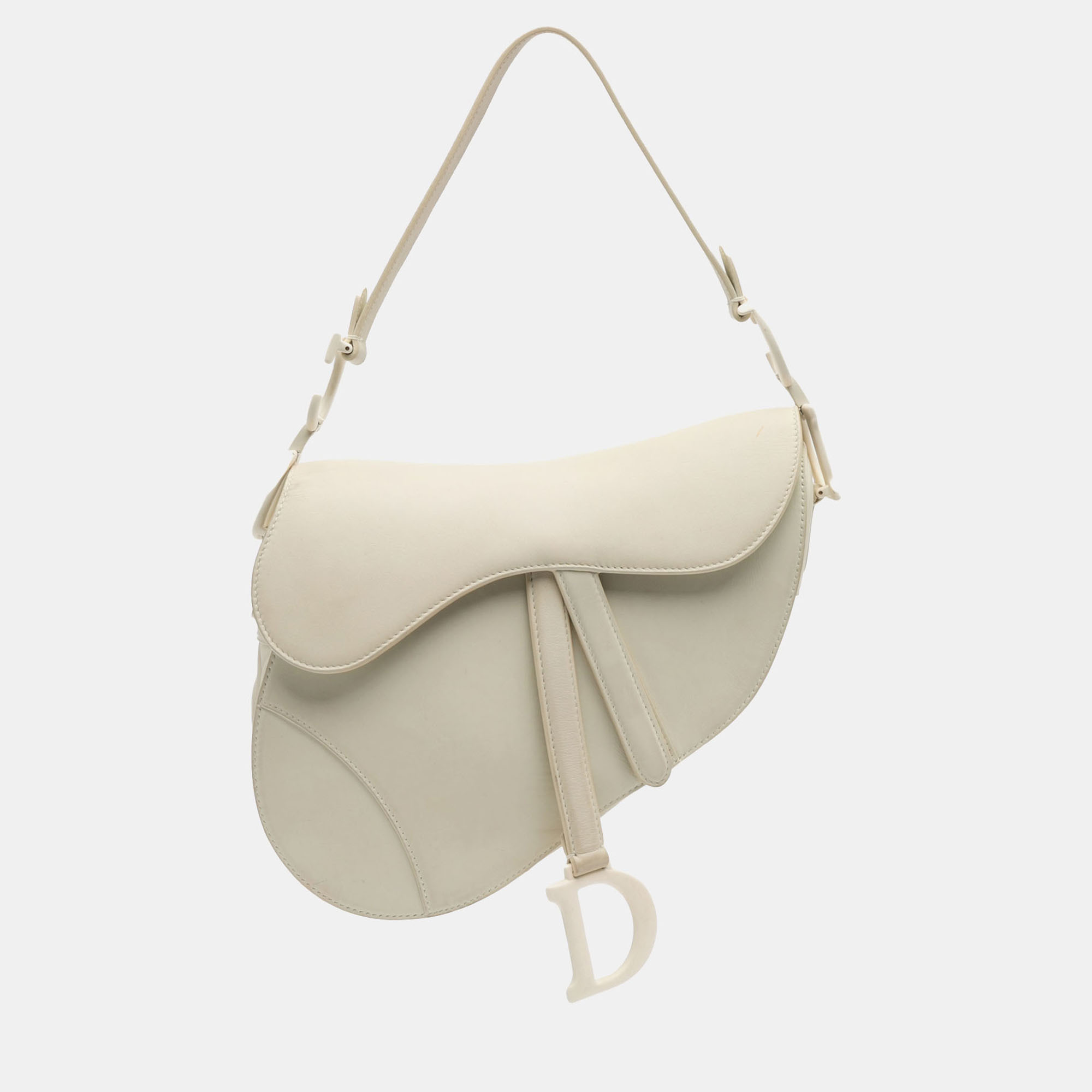 

Dior White Ultra Matte Calfskin Saddle Bag