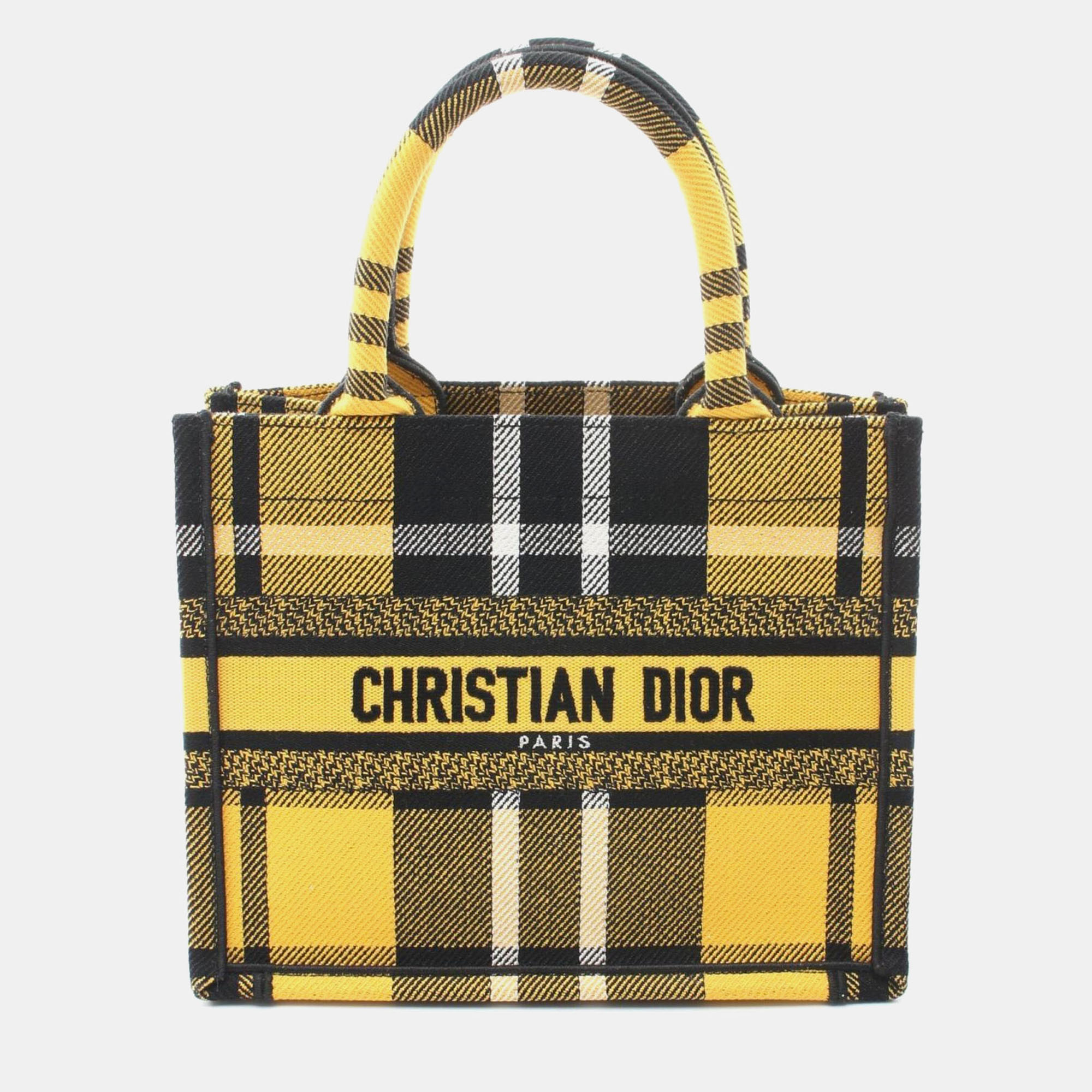 Pre-owned Dior Christian Book Tote Small Bag Canvas Multicolor In Black