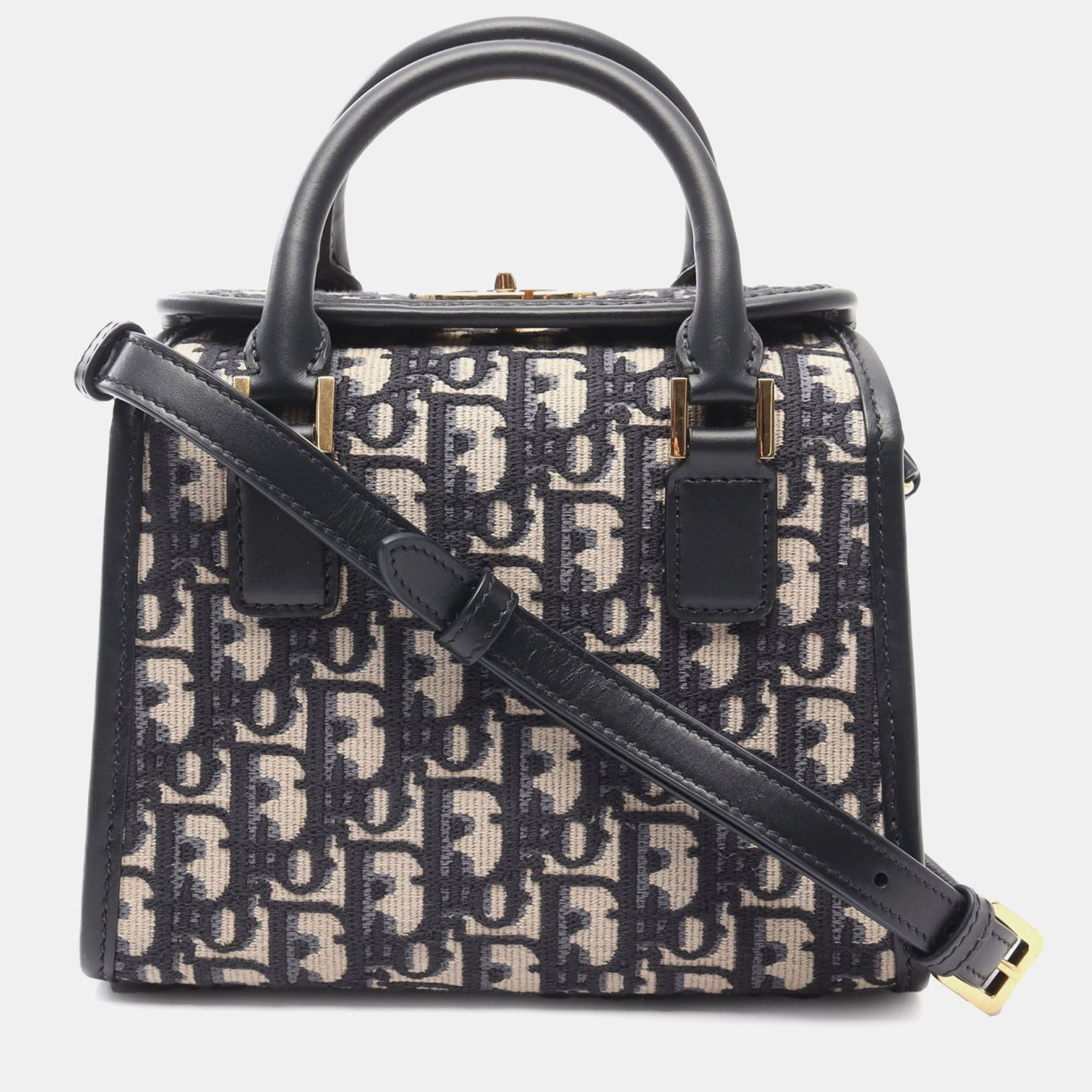 

Dior Navy Blue Oblique Canvas Satchel
