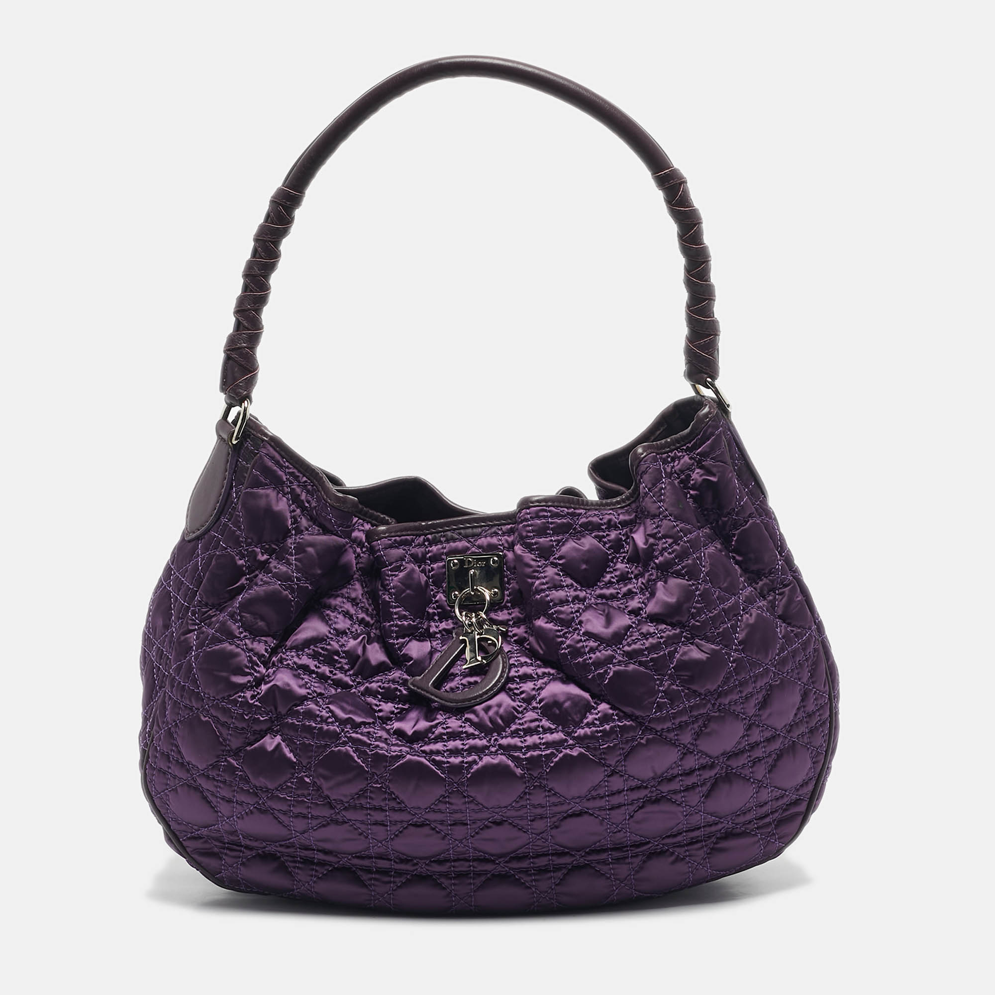 

Dior Purple Cannage Nylon Charming Hobo