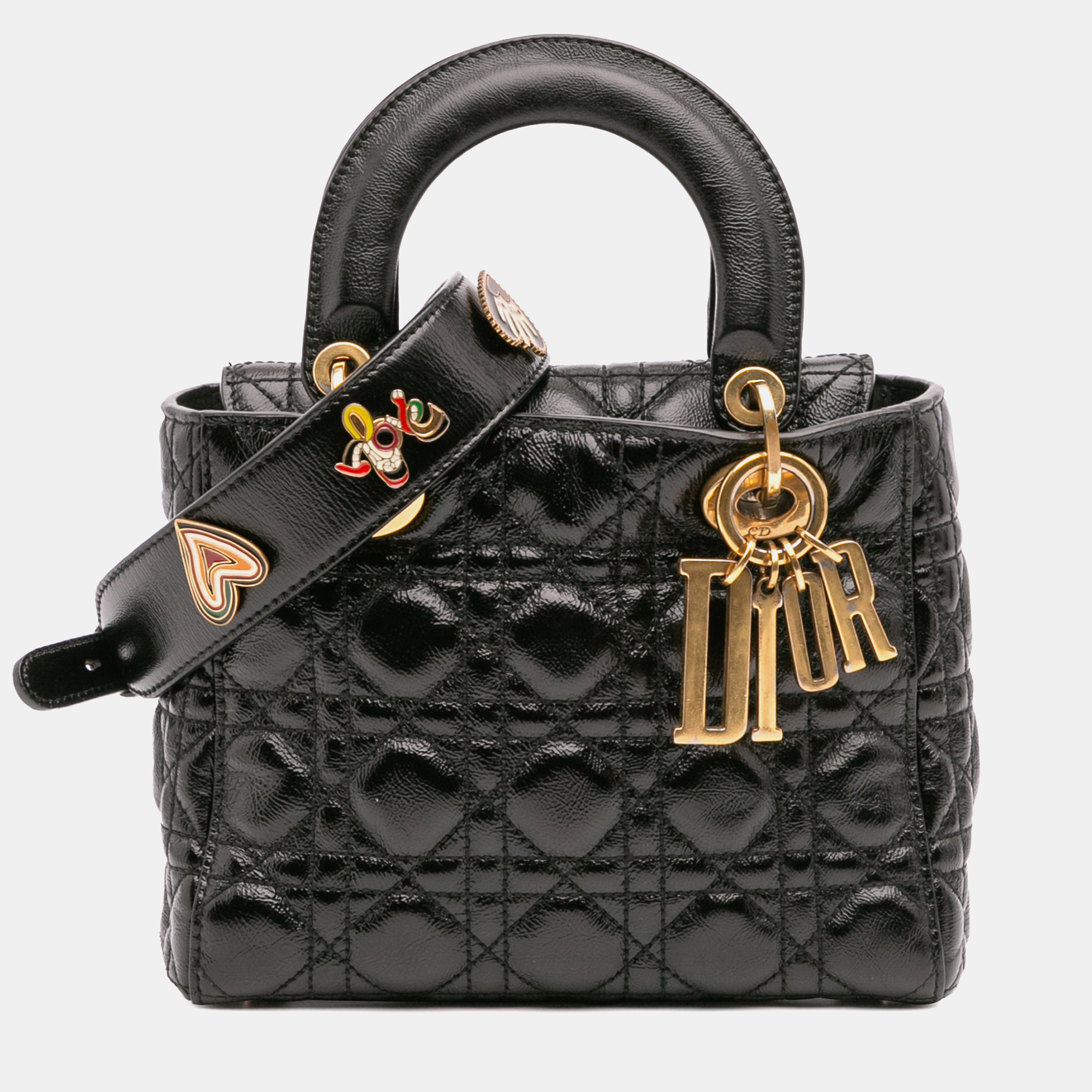 

Dior Black Small Crinkled Patent Cannage My ABCDior Lady Dior
