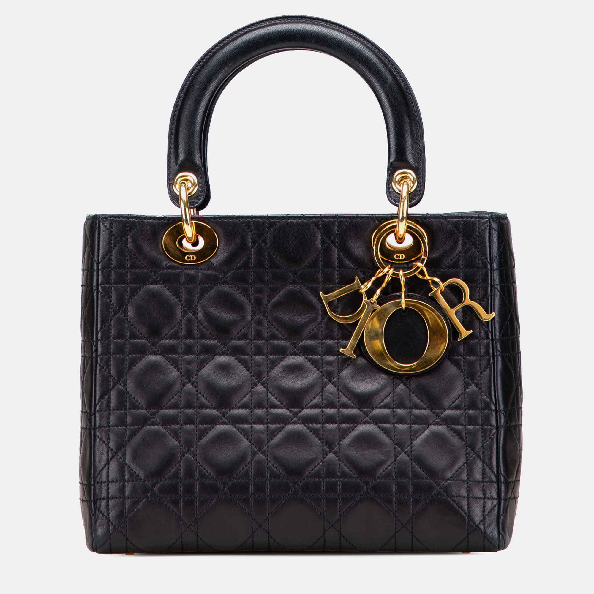 

Dior Black Medium Lambskin Cannage Lady Dior