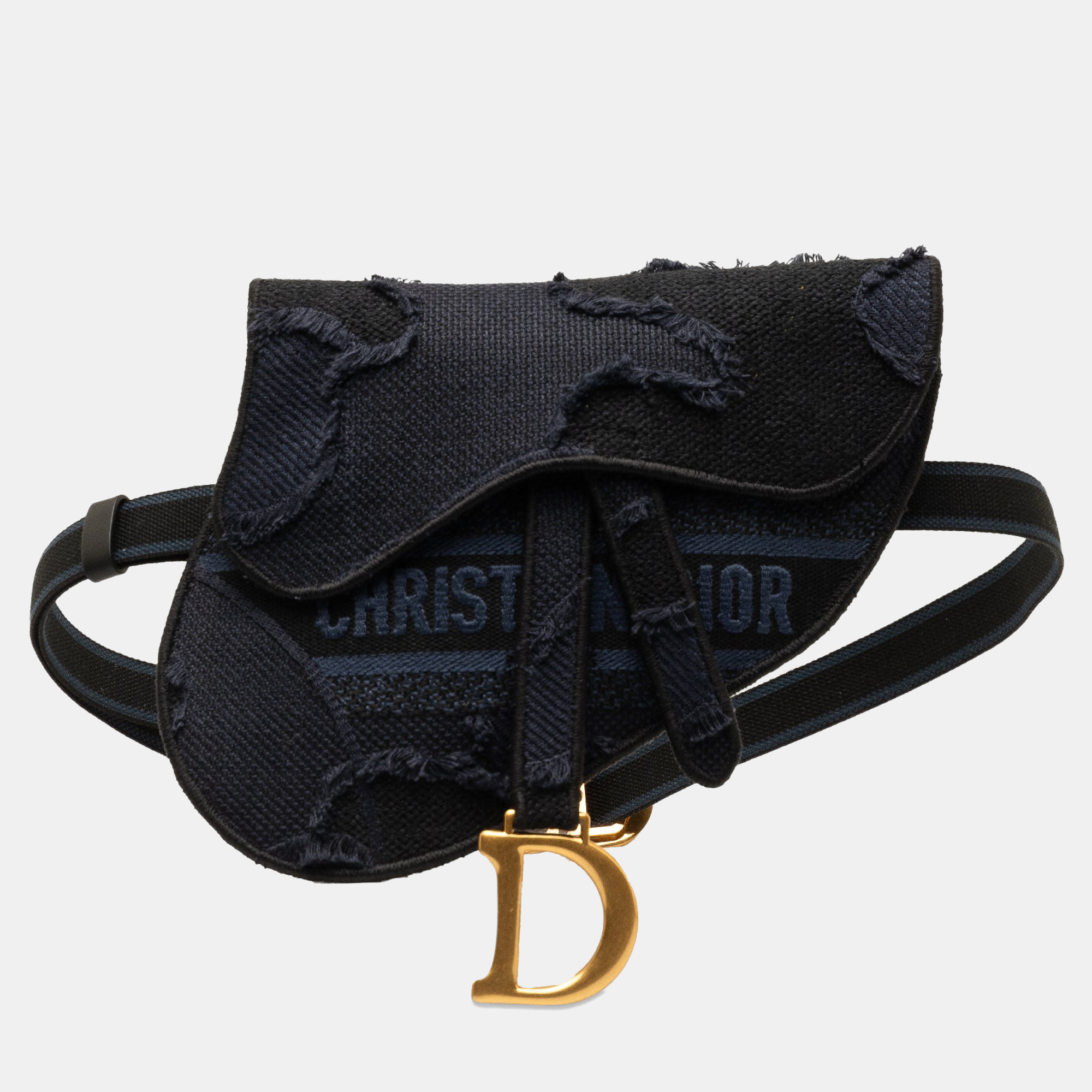 Pre-owned Dior Saddle Blue Camouflage Canvas Belt Bag