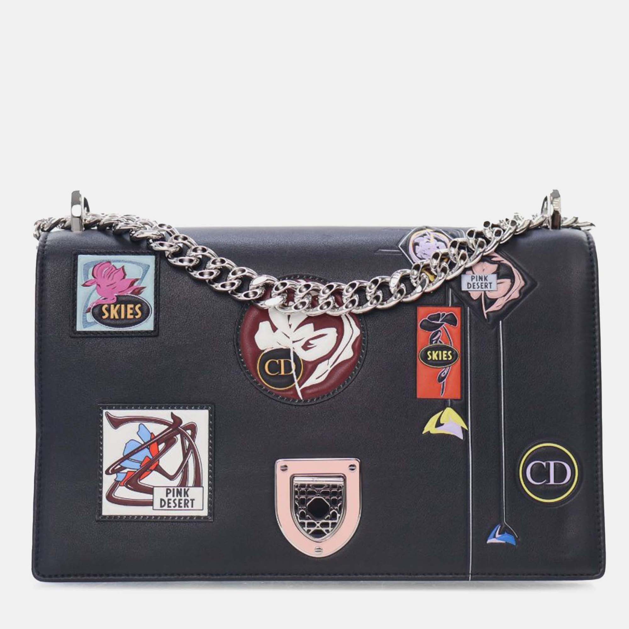 

Dior Black Medium Calfskin Paradise Diorama Flap
