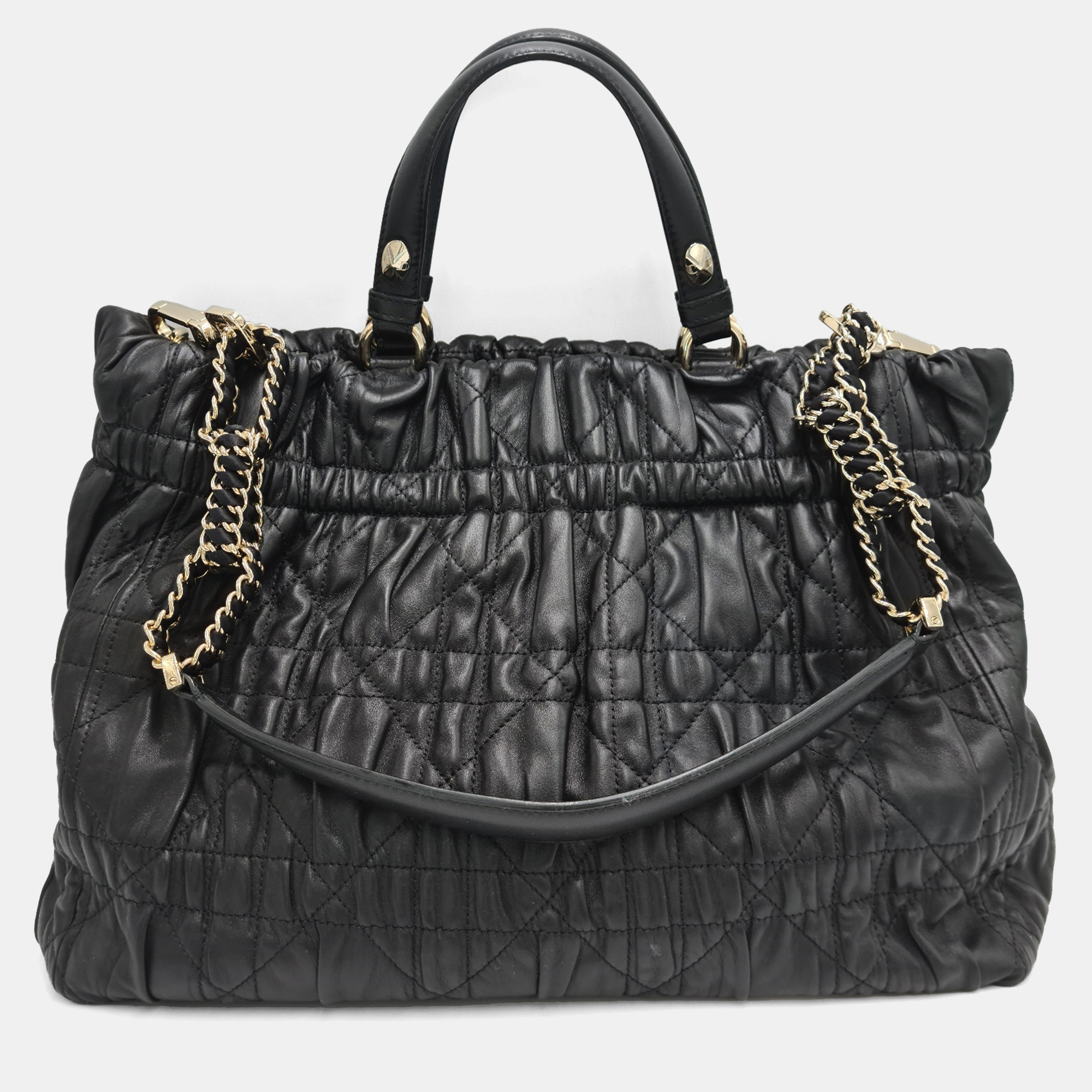 

Dior Quilted Cannage Leather Delices Gaufre Tote, Black