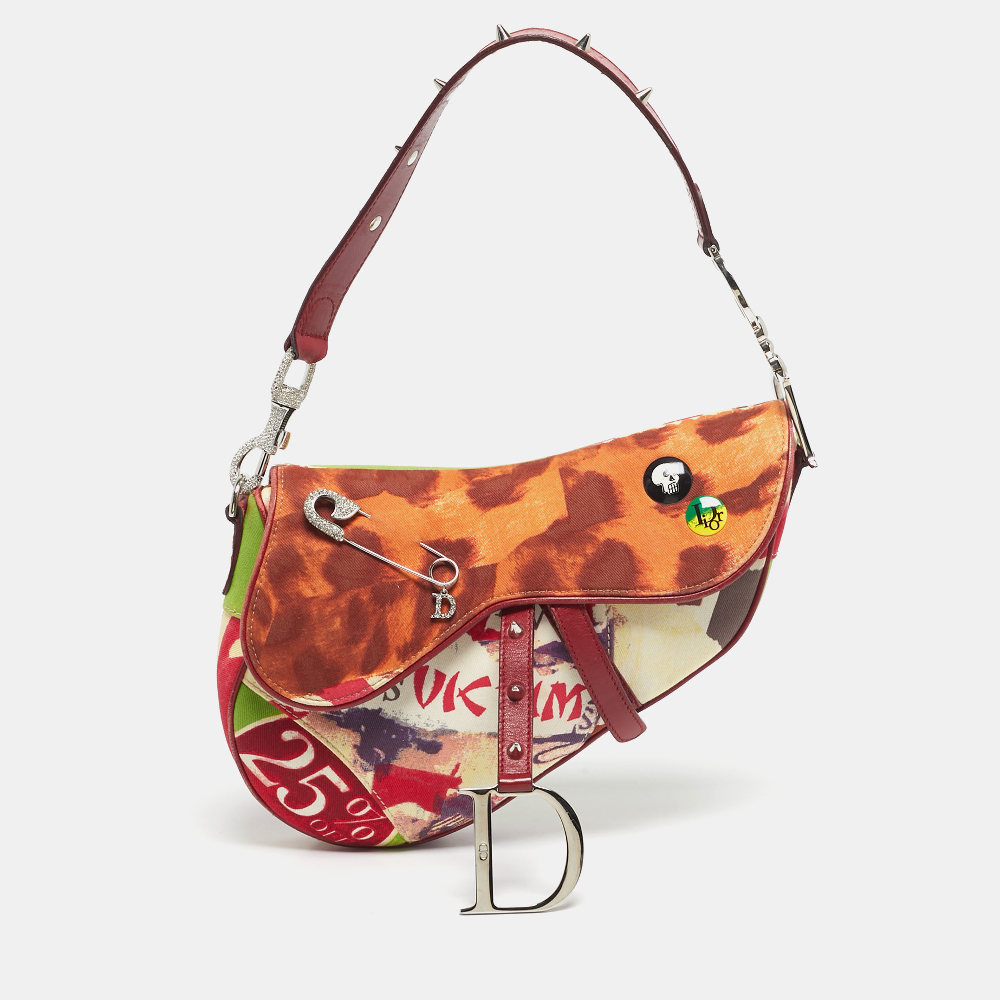 

Dior Multicolor Fabric Limited Edition 0706 Saddle Bag