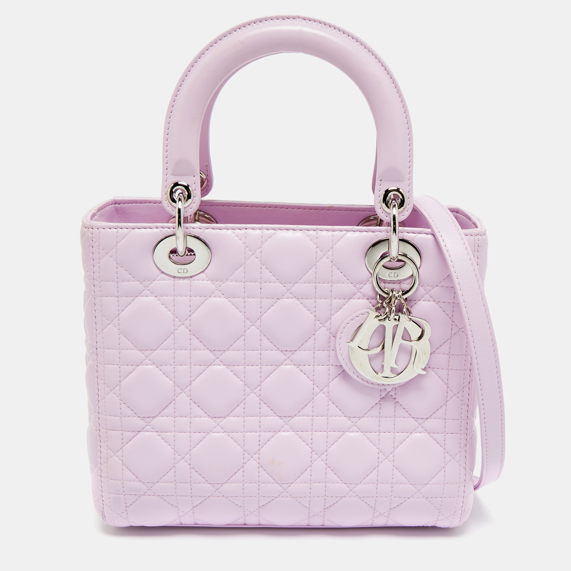

Dior Lilac Cannage Leather  Lady Dior Tote, Purple