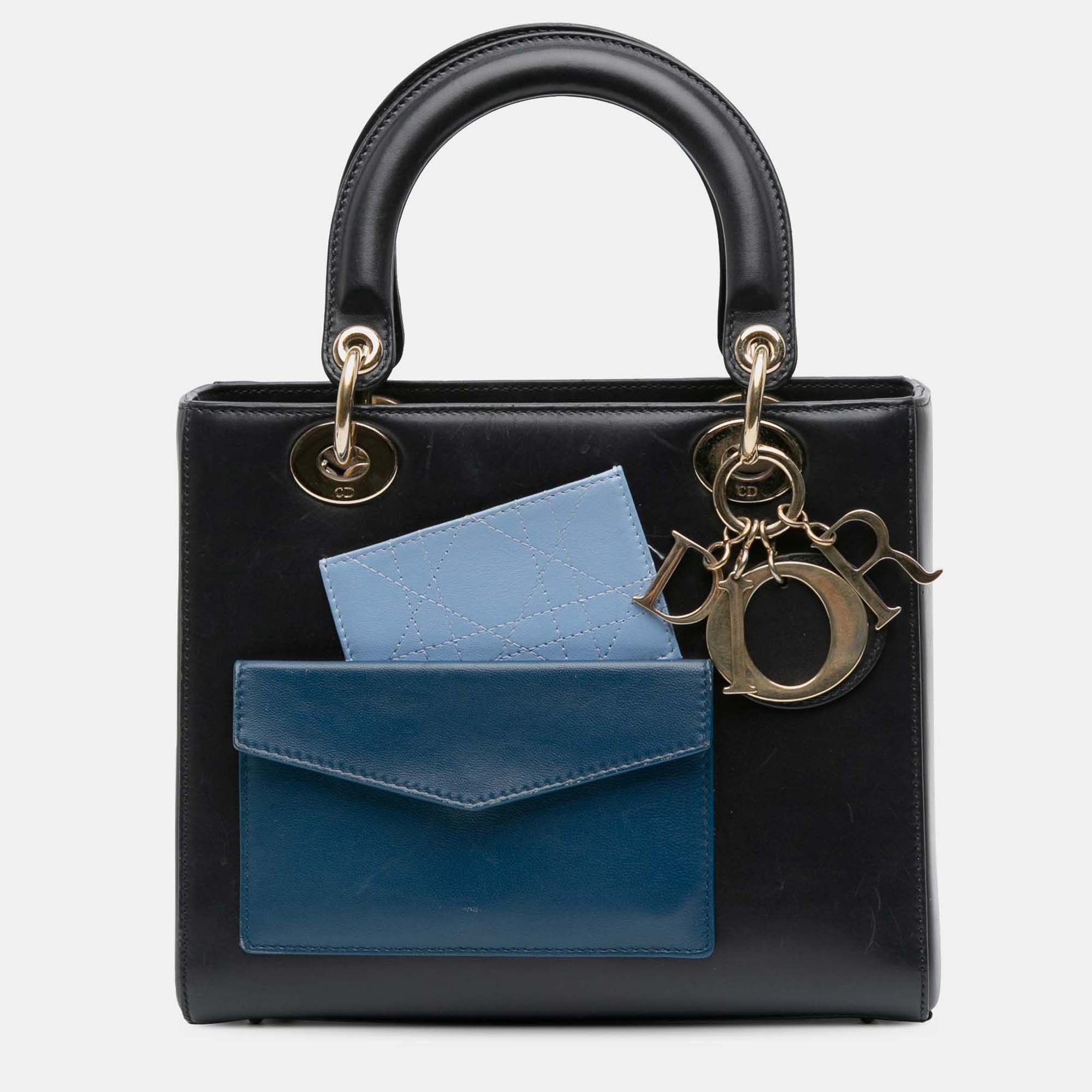 

Dior Black Medium Calfskin Pockets Lady Dior