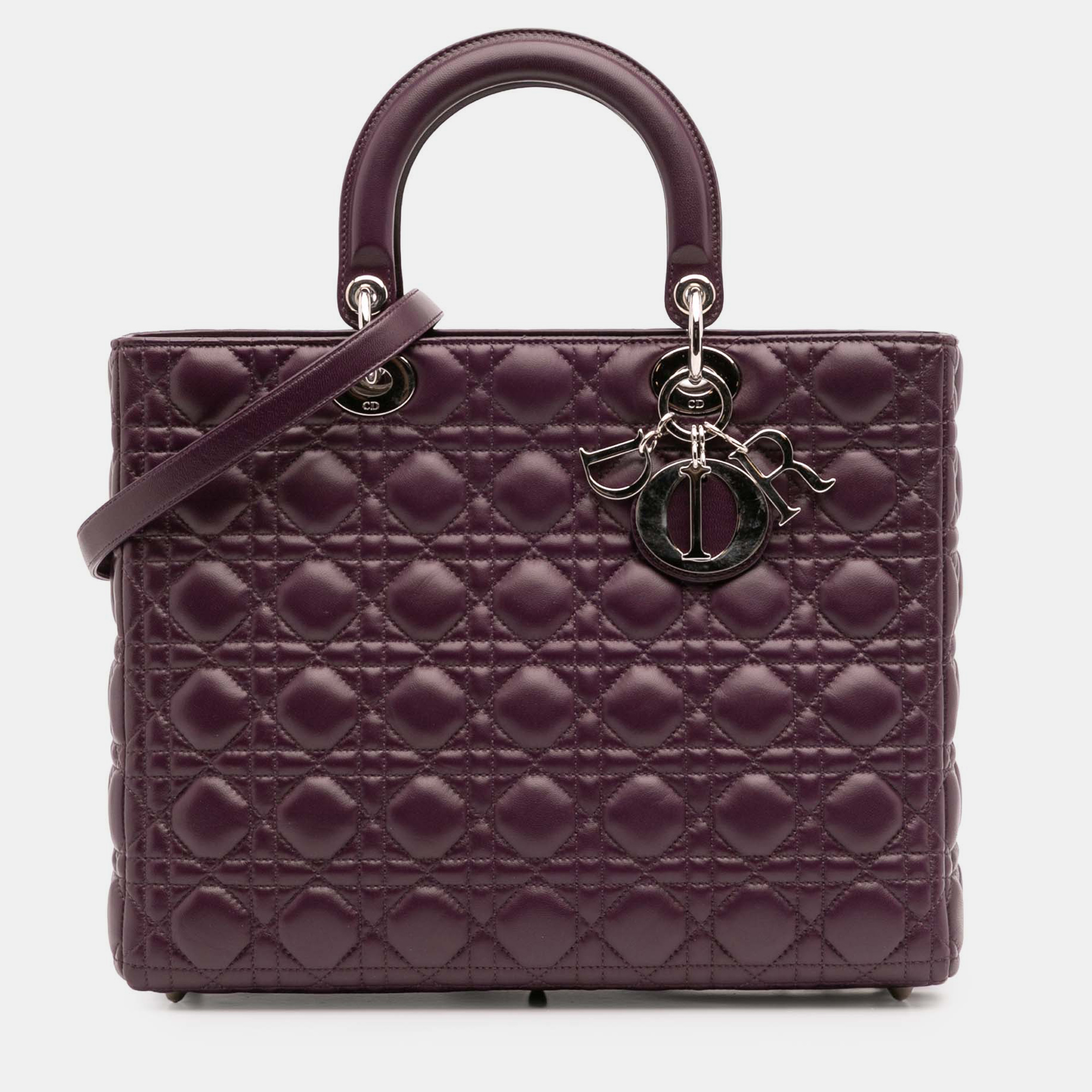 

Dior Purple Large Lambskin Cannage Lady Dior