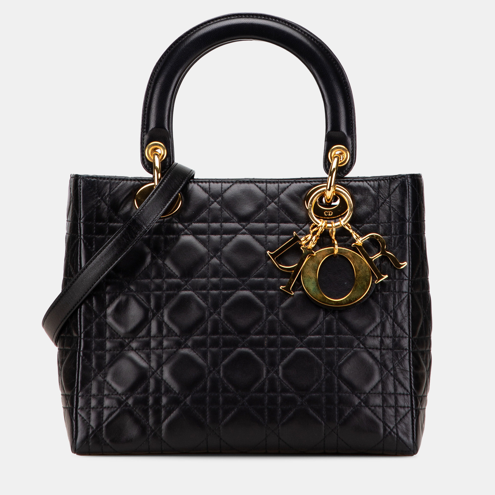 

Dior Black Medium Lambskin Cannage Lady Dior