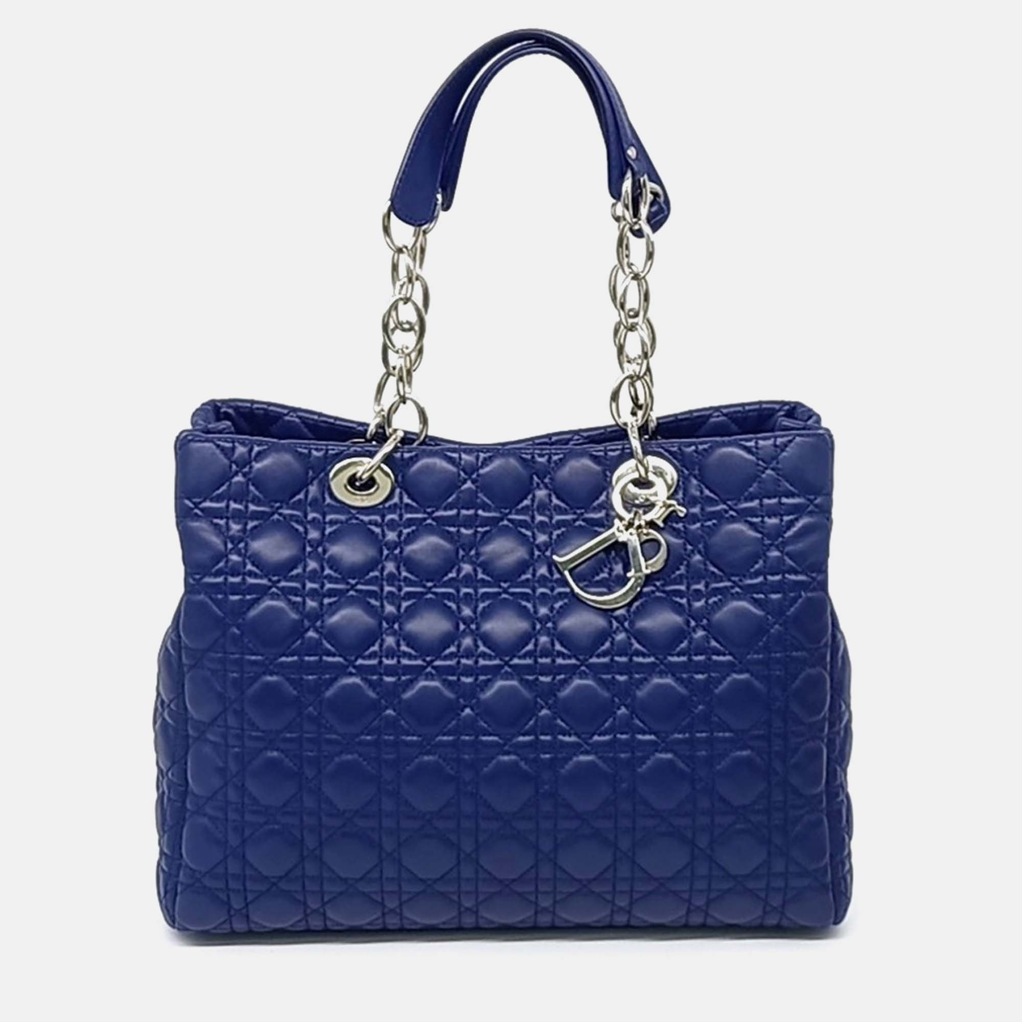 

Dior Blue Leather Cannage shoulder bag