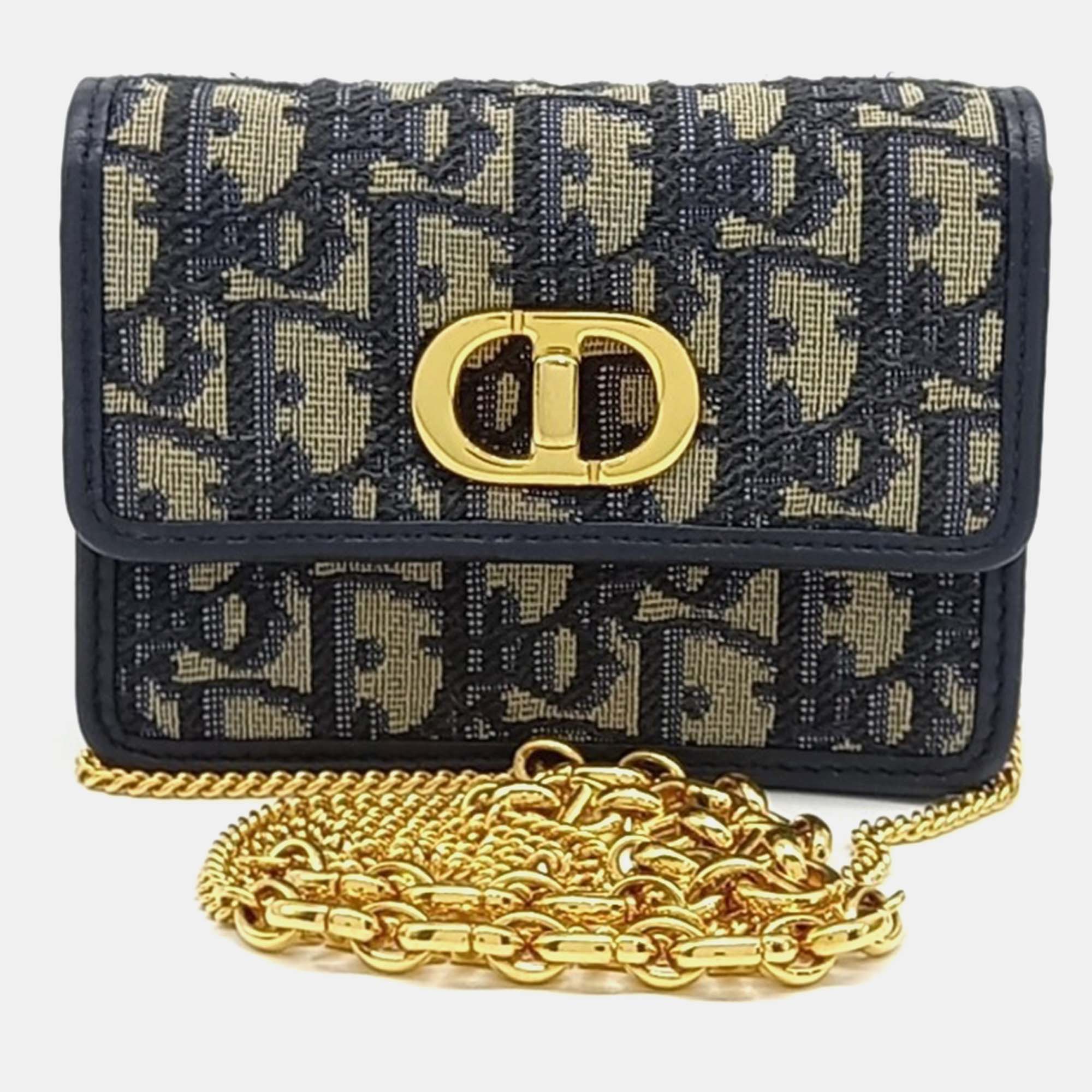 

Dior Navy Blue Fabric Oblique Miss Caro Micro Crossbody Bag