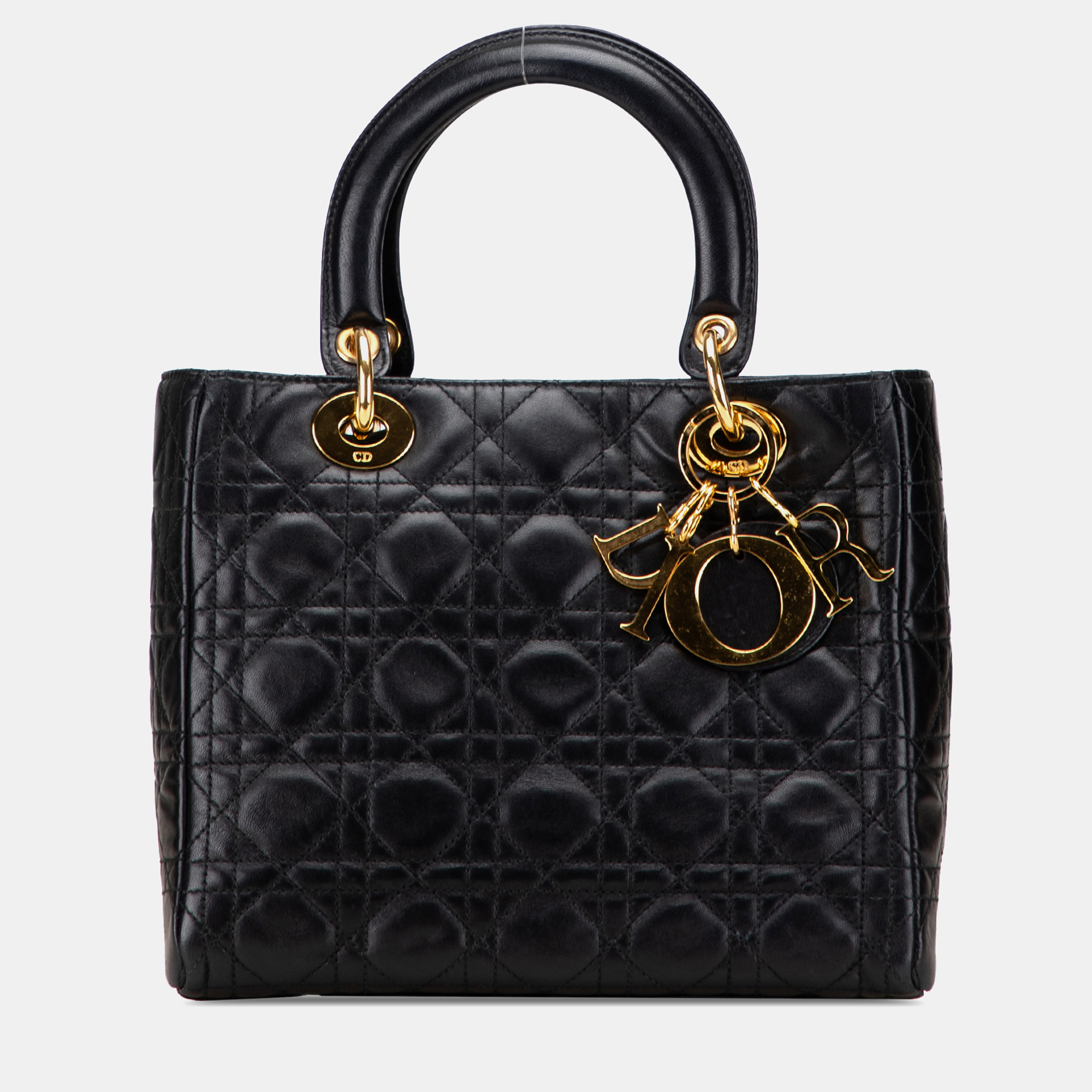 

Dior Black Medium Lambskin Cannage Lady Dior