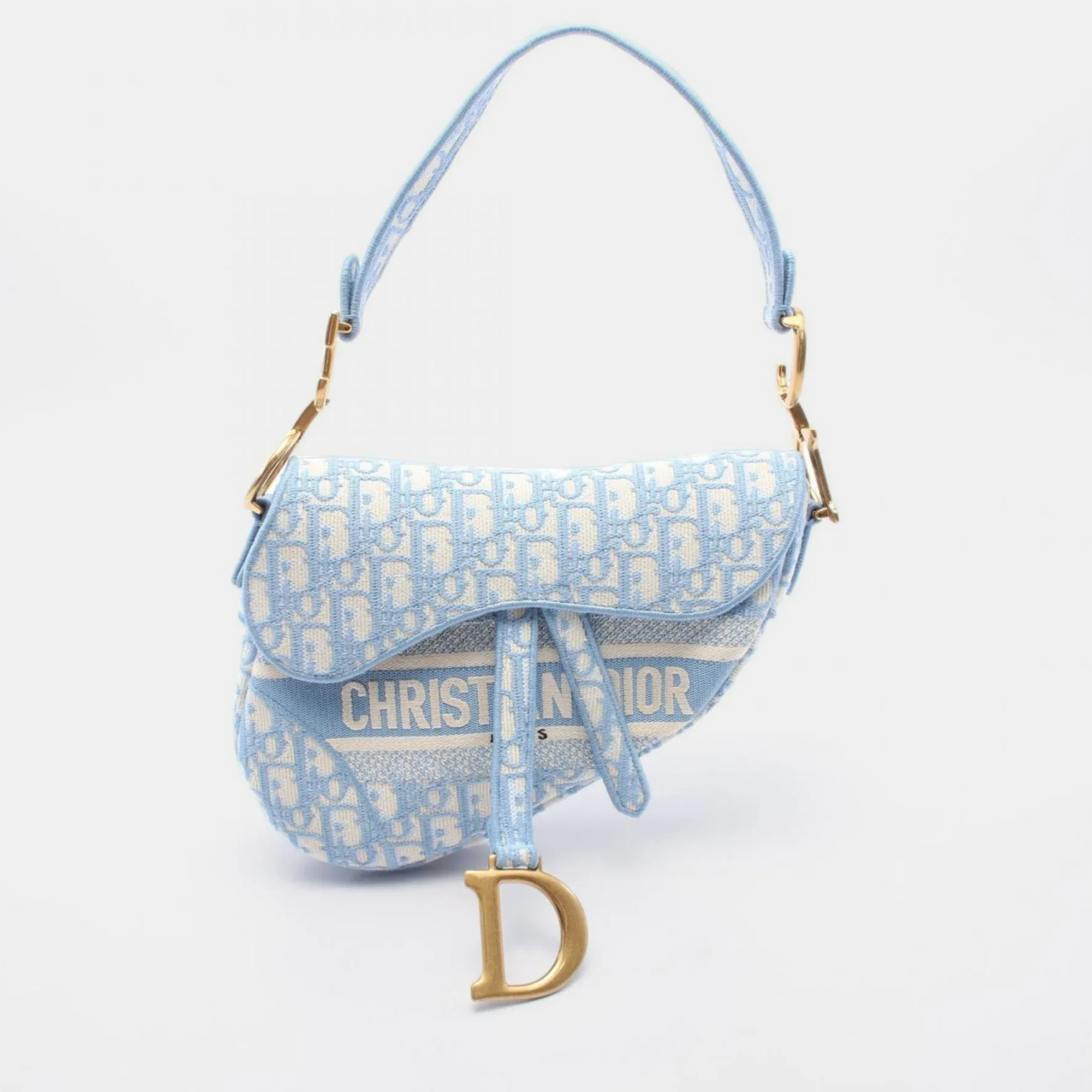 

Dior Saddle Blue White Oblique Canvas Shoulder Bag