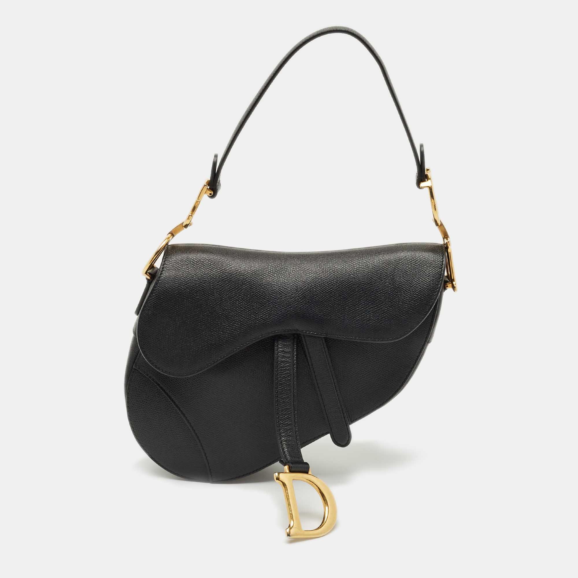 

Dior Black Leather Saddle Bag