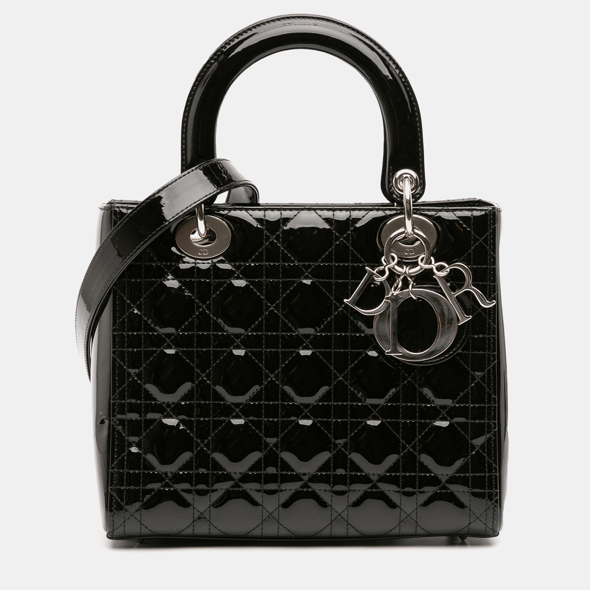 

Dior Black Medium Patent Cannage Lady Dior
