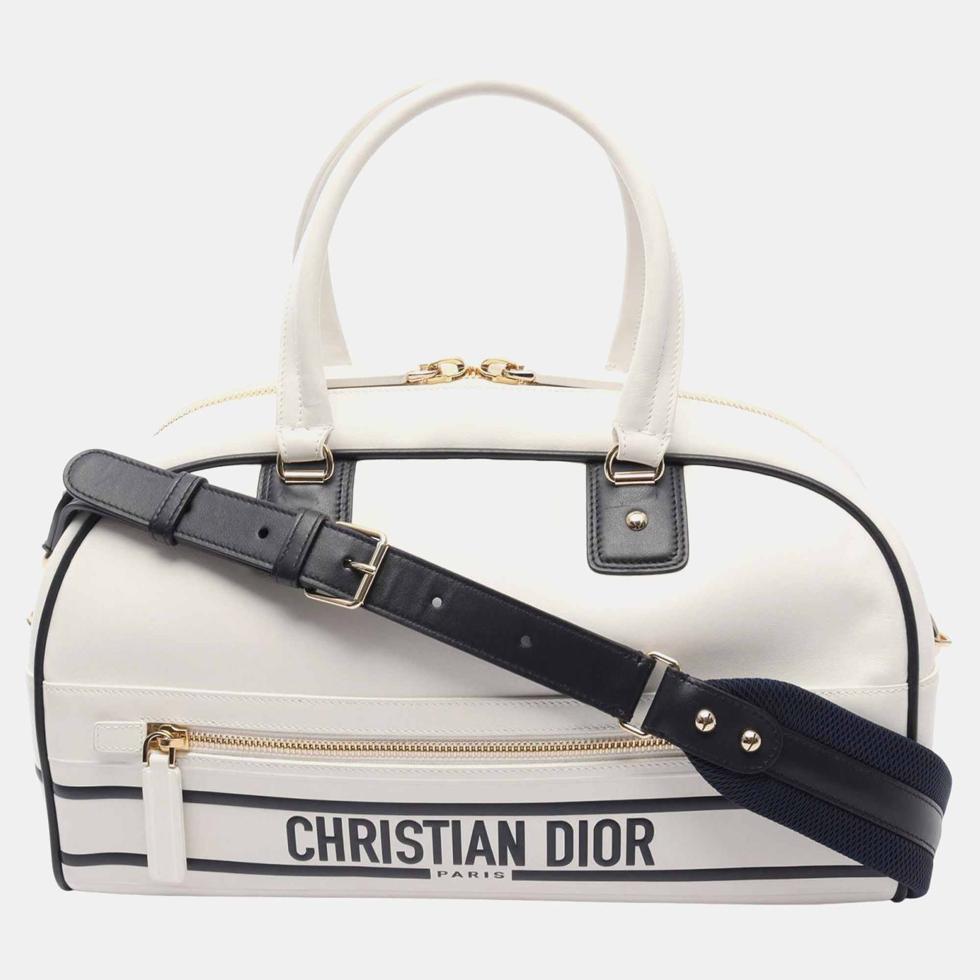 

Dior White Medium Leather Dior Vibe Bowling Bag