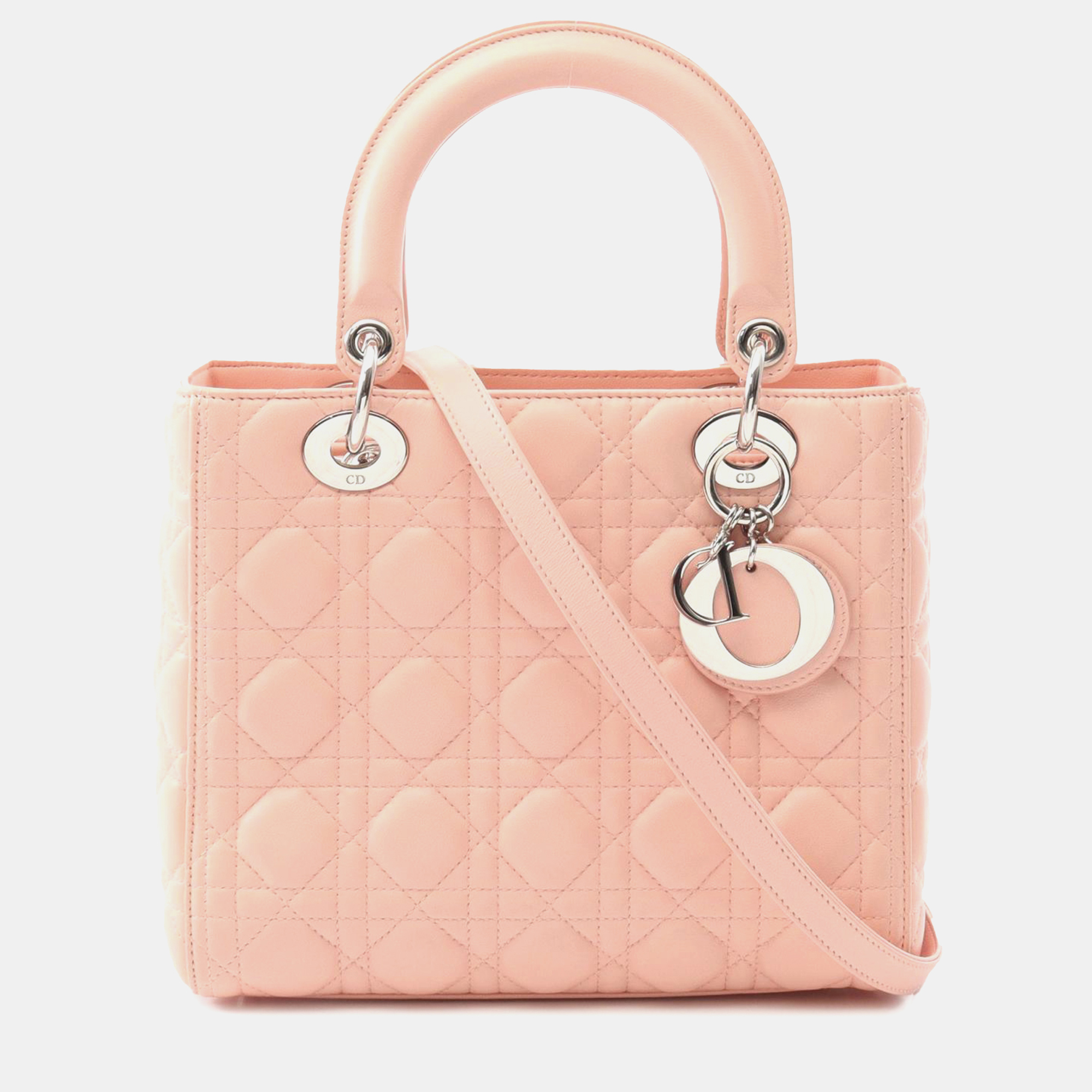 

Dior Pink Medium Lambskin Cannage Lady Dior