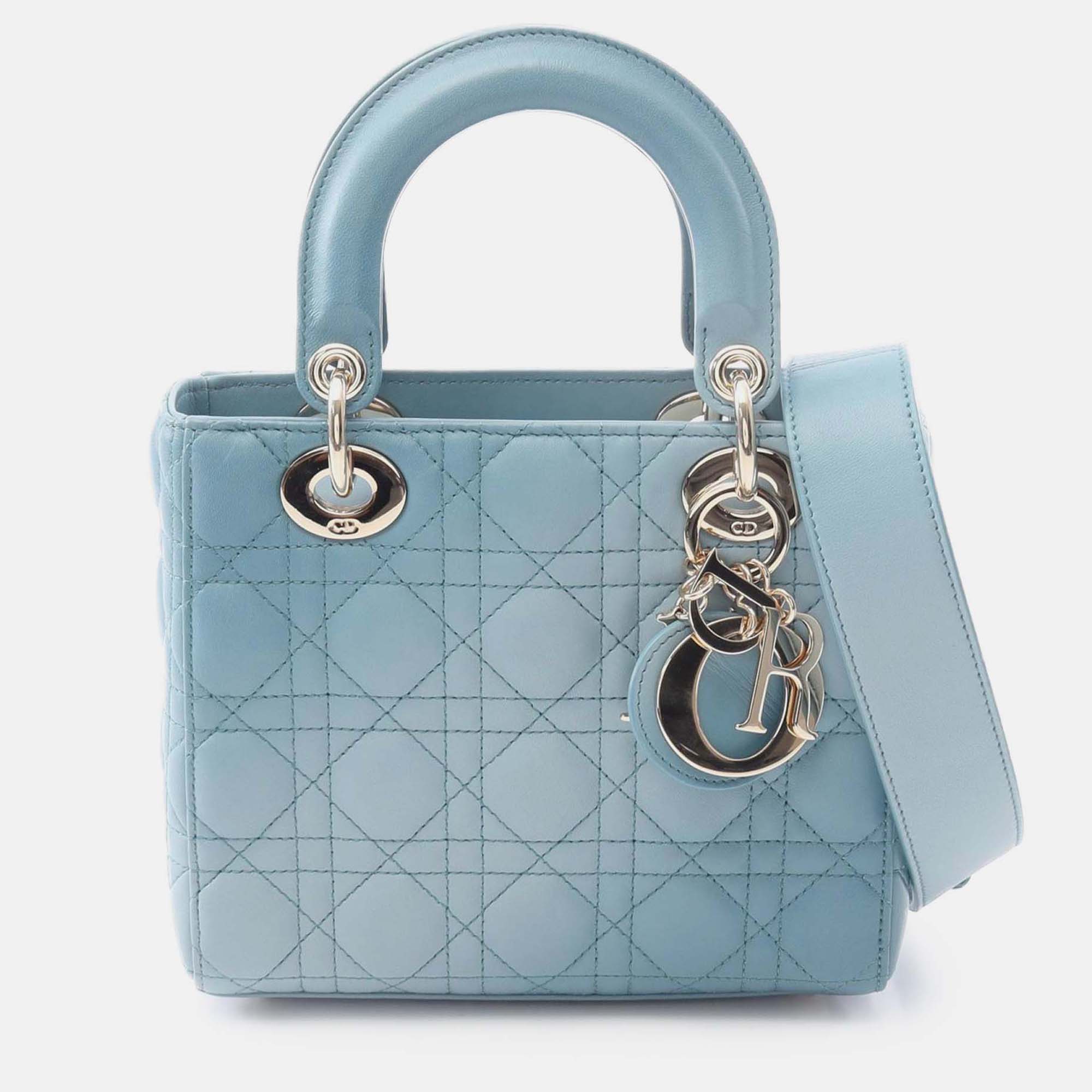 

Dior Blue Small Gradient Lambskin Cannage Lady Dior