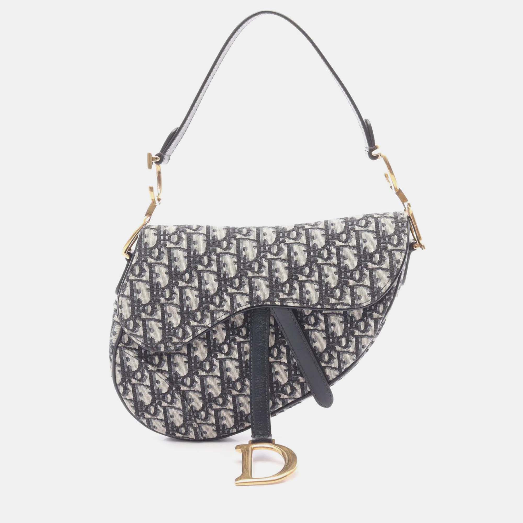 

Dior Blue Oblique Canvas Saddle Bag