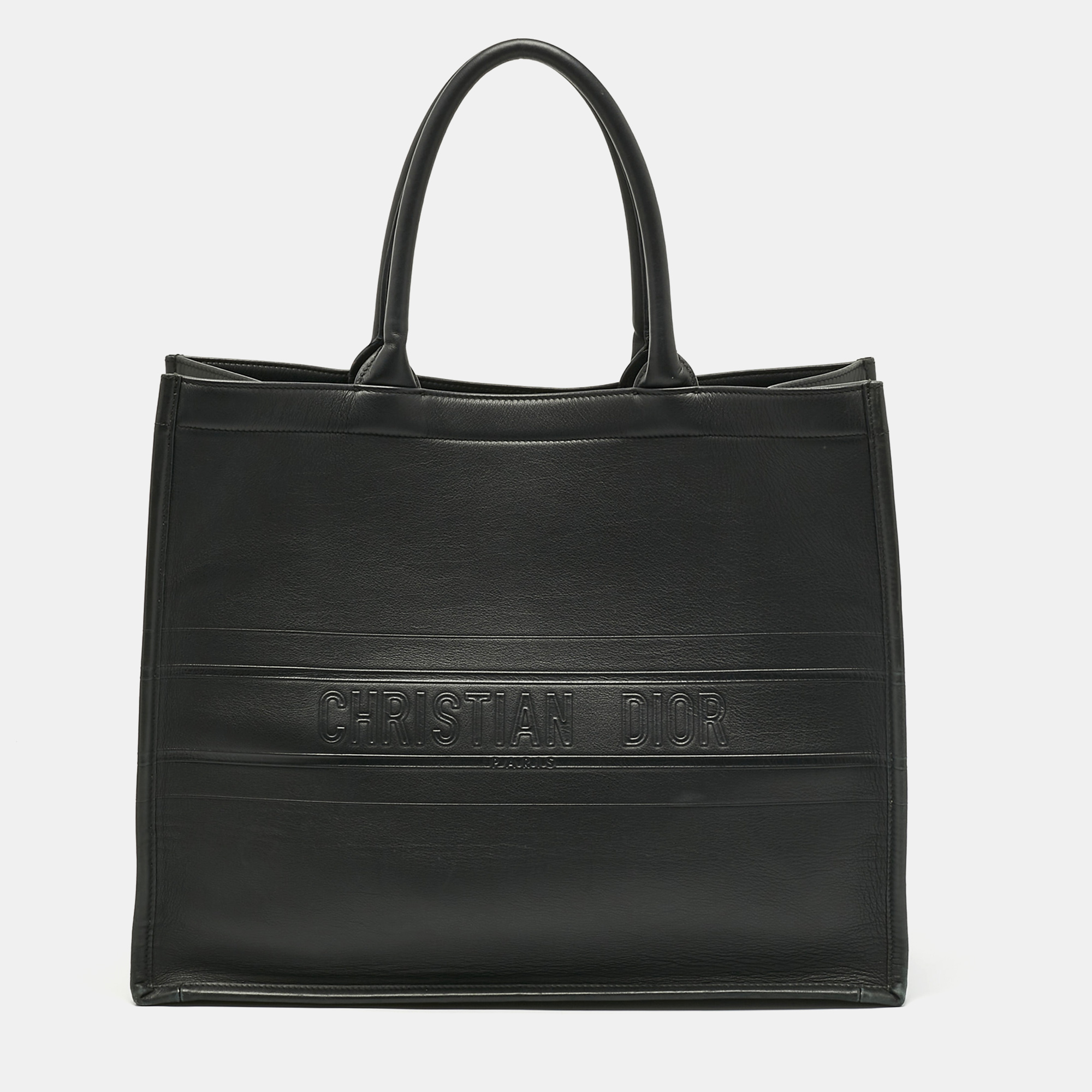 

Dior Black Leather  Book Tote