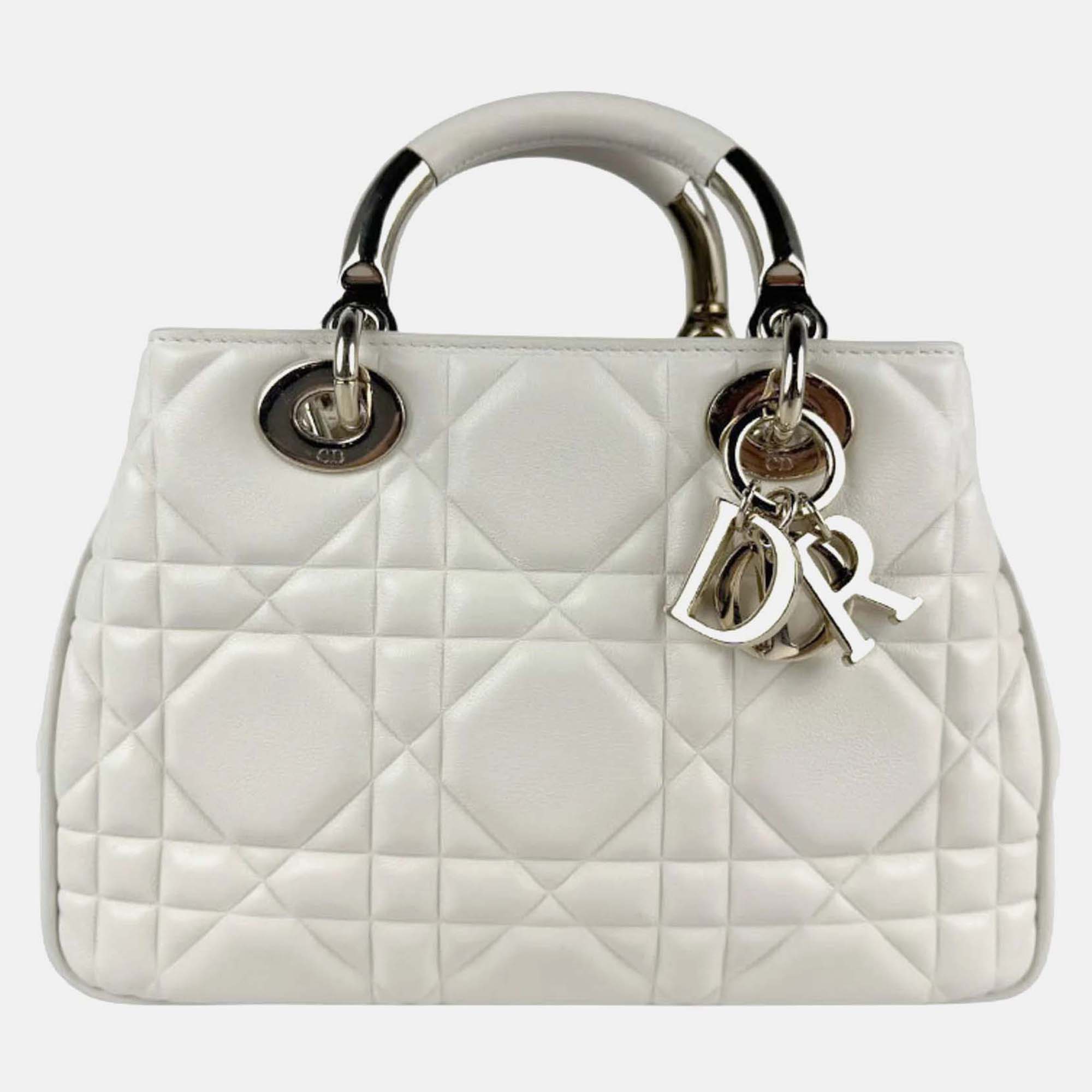 

Christian Dior 95.22 Small Leather Shoulder Bag In White