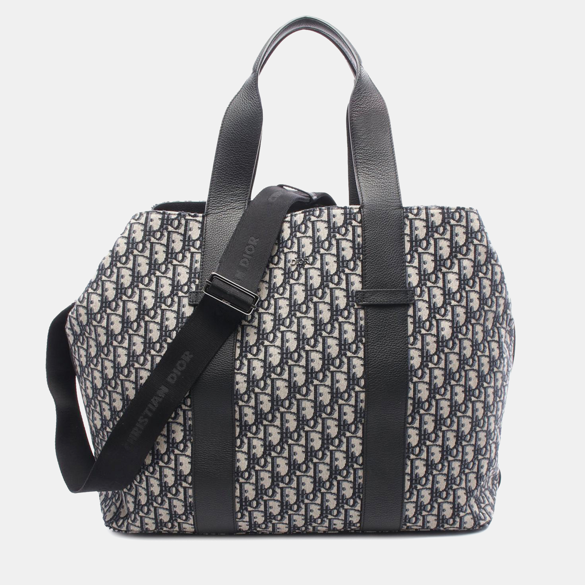 

Dior Black/Navy Blue Oblique Canvas Tote