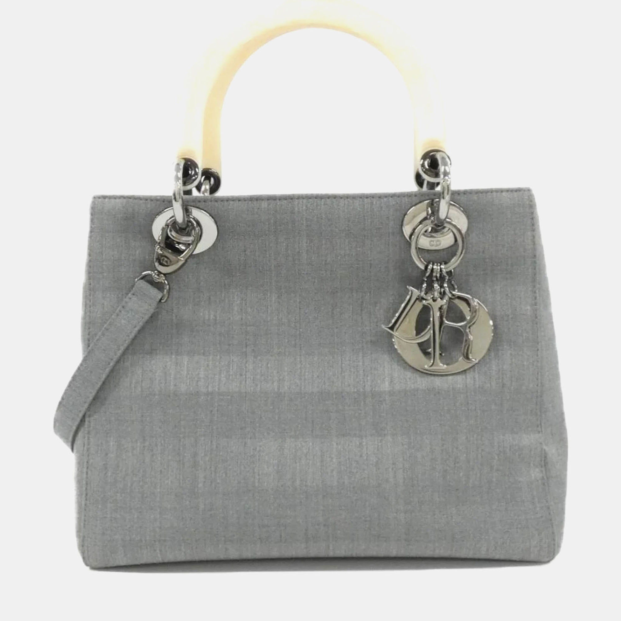 

Christian Dior Lady Medium Handbag, Grey
