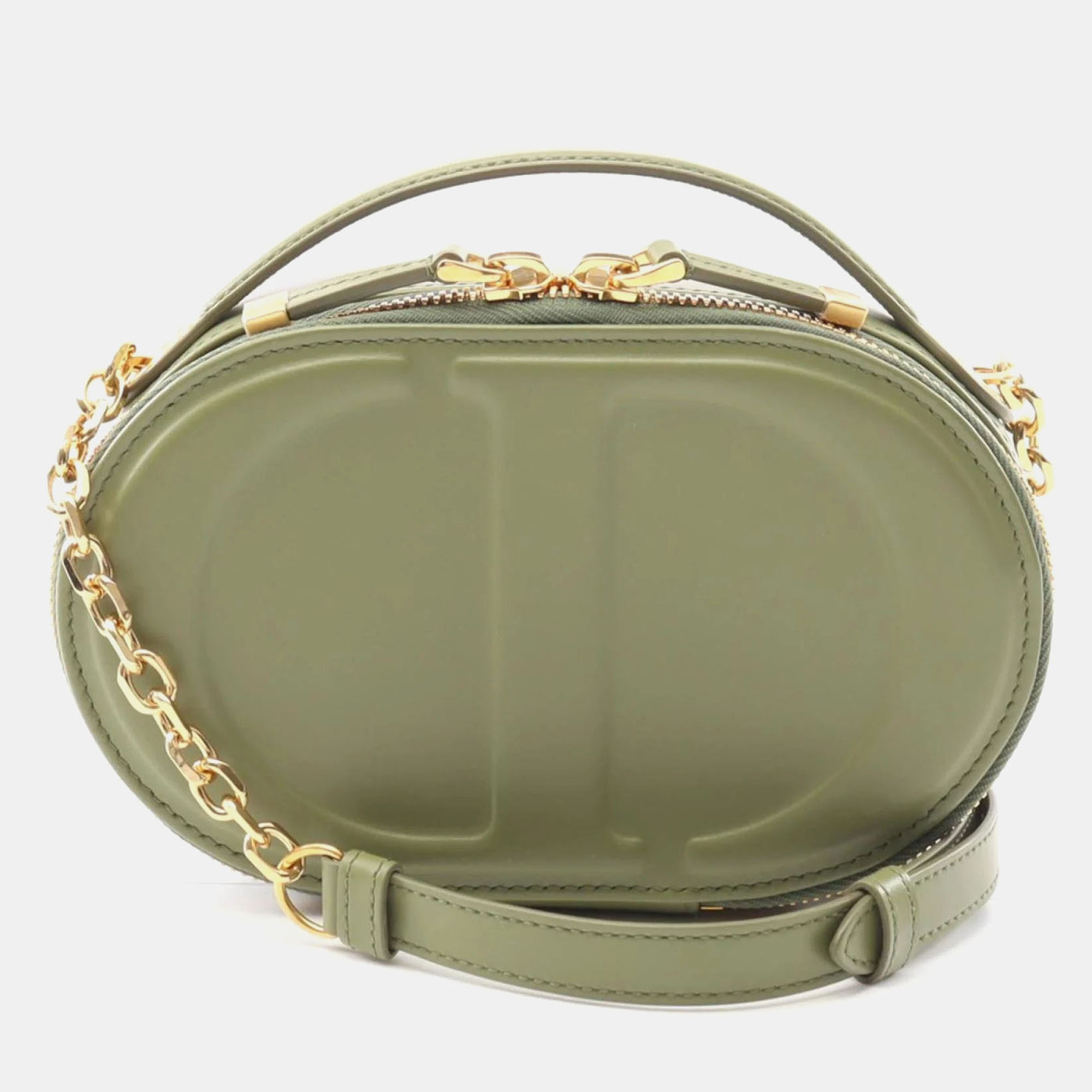

Christian Dior Dior Oval Camera Bag Shoulder Leather Khaki, Green