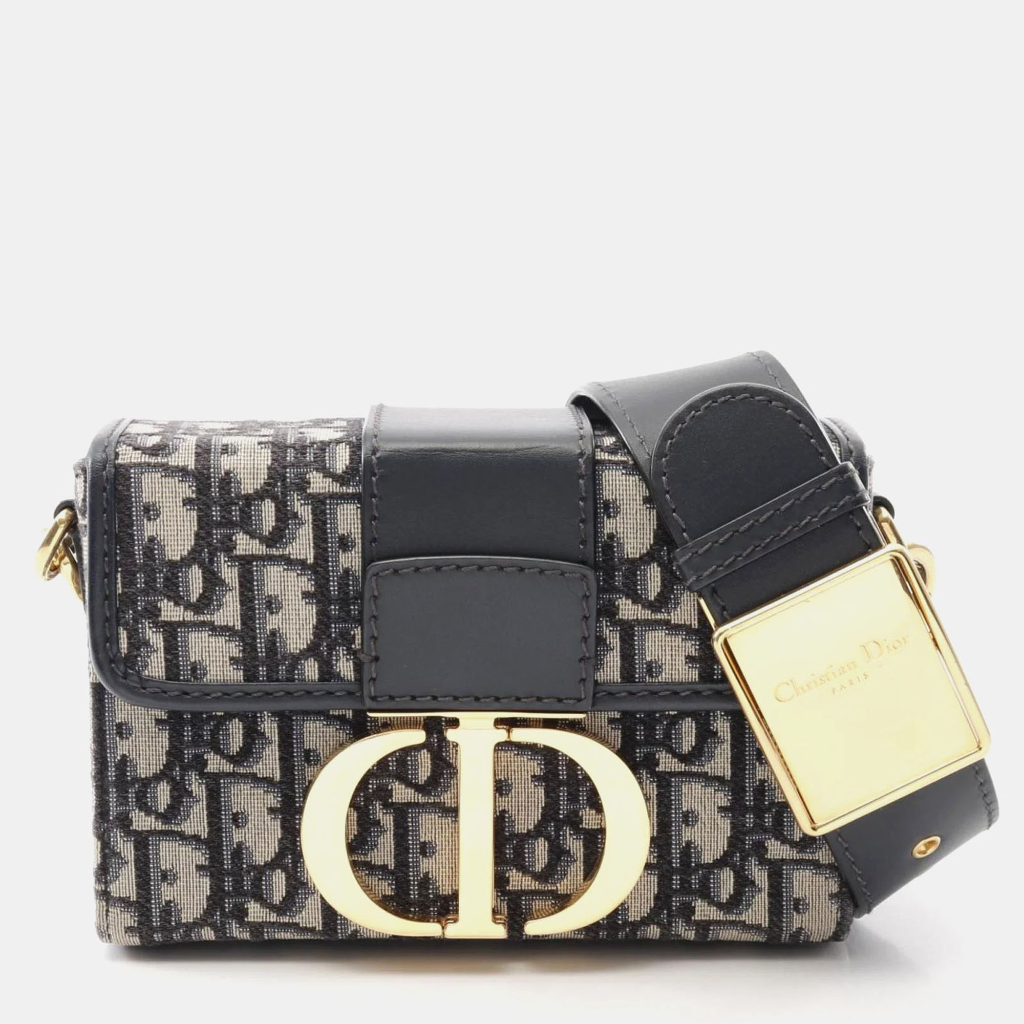 

Christian Dior Dior 30 Montaigne Oblique Shoulder Bag Canvas And Leather Navy Beige