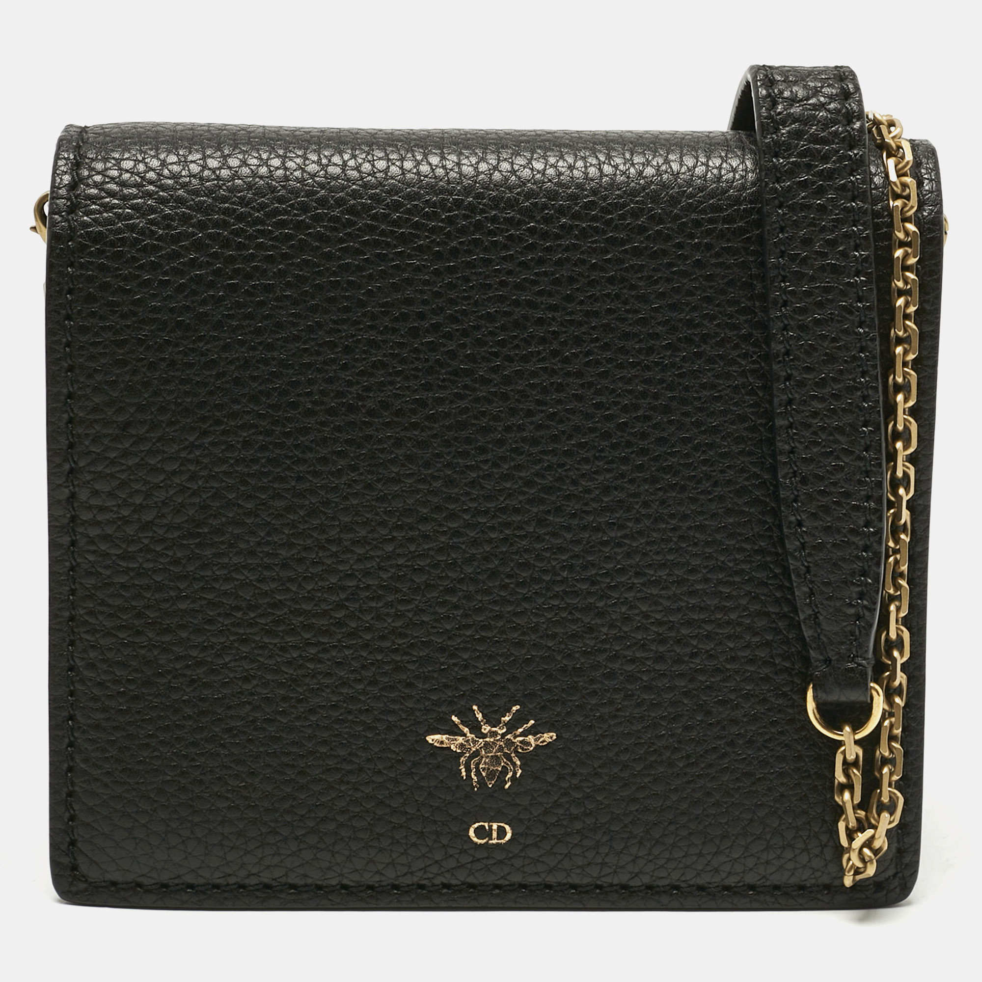 

Dior Black Leather D Bee Wallet On Chain