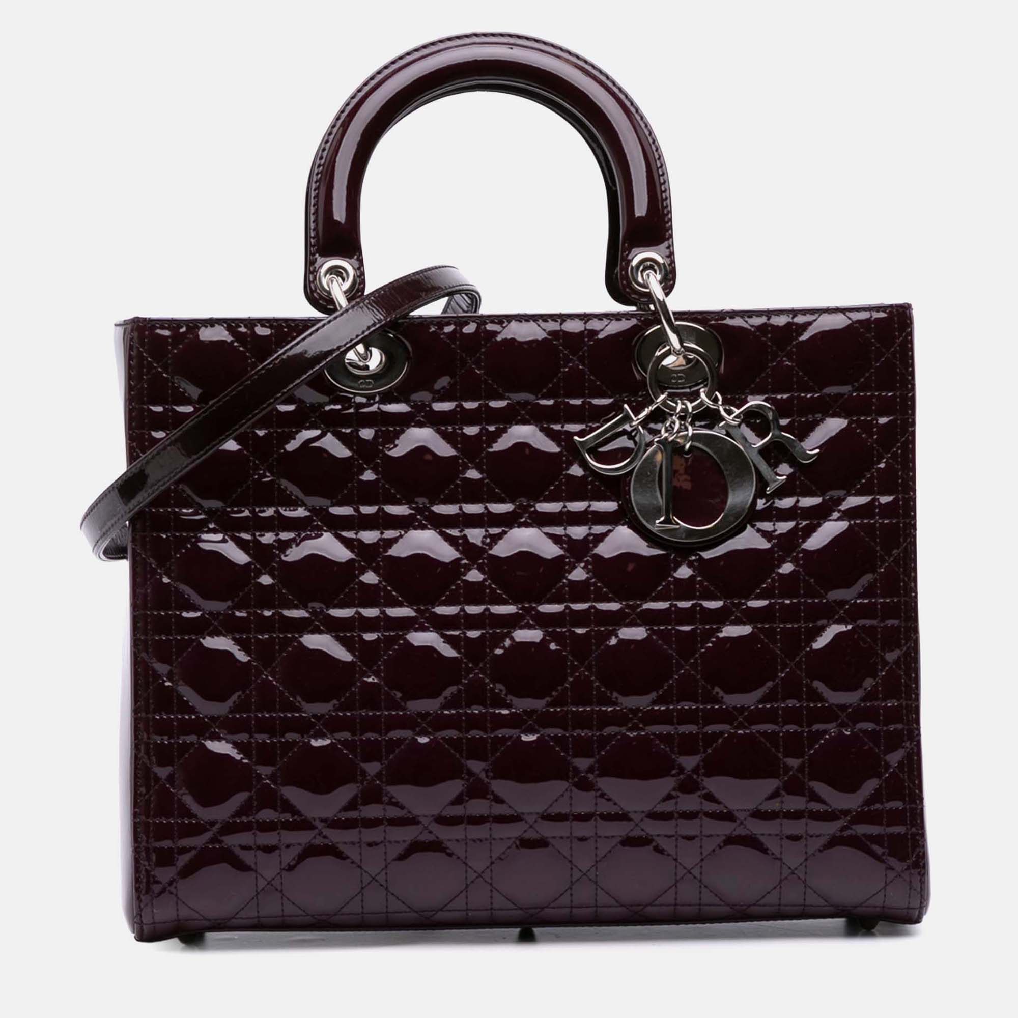 

Dior Purple Large Patent Cannage Lady Dior