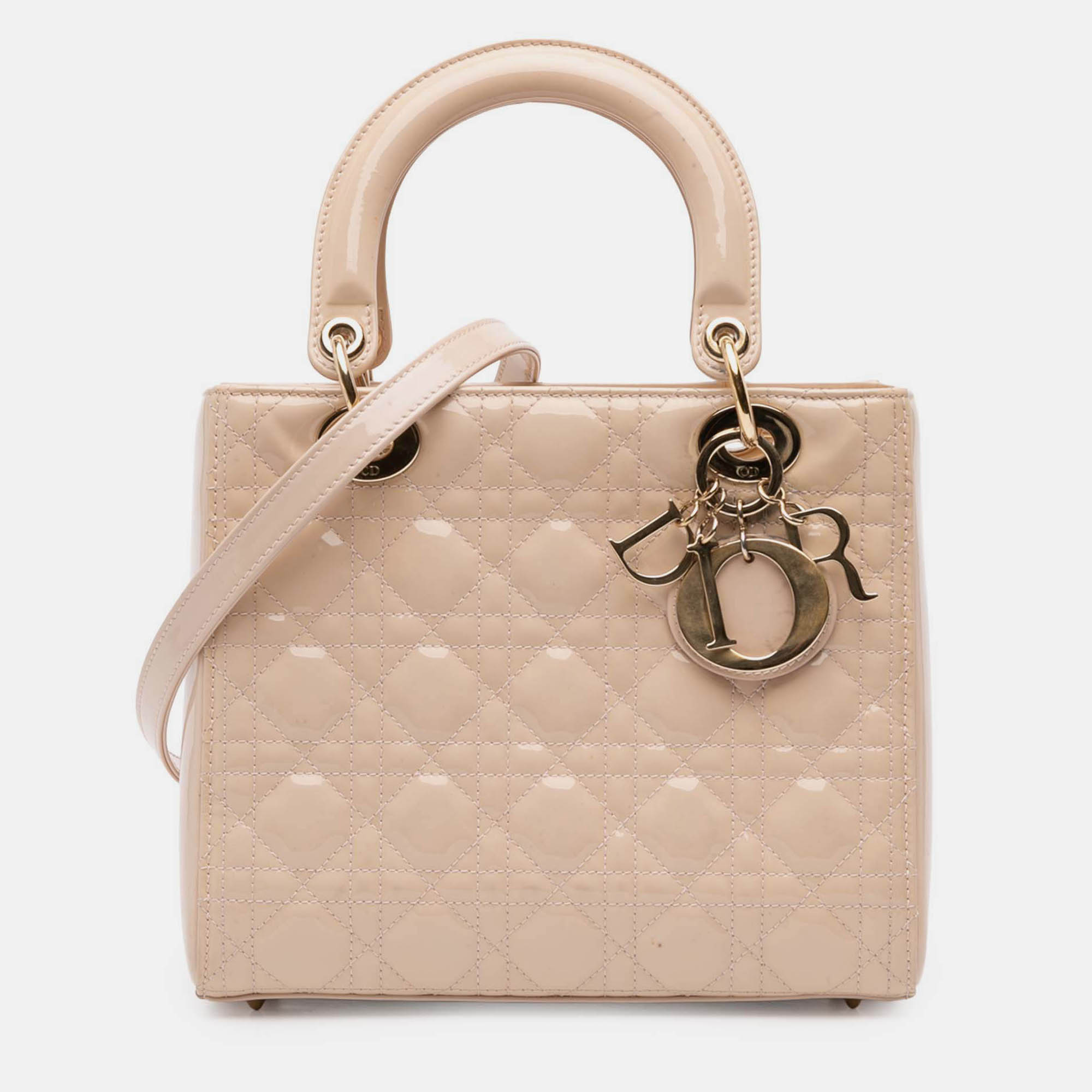 

Dior Brown Medium Patent Cannage Lady Dior