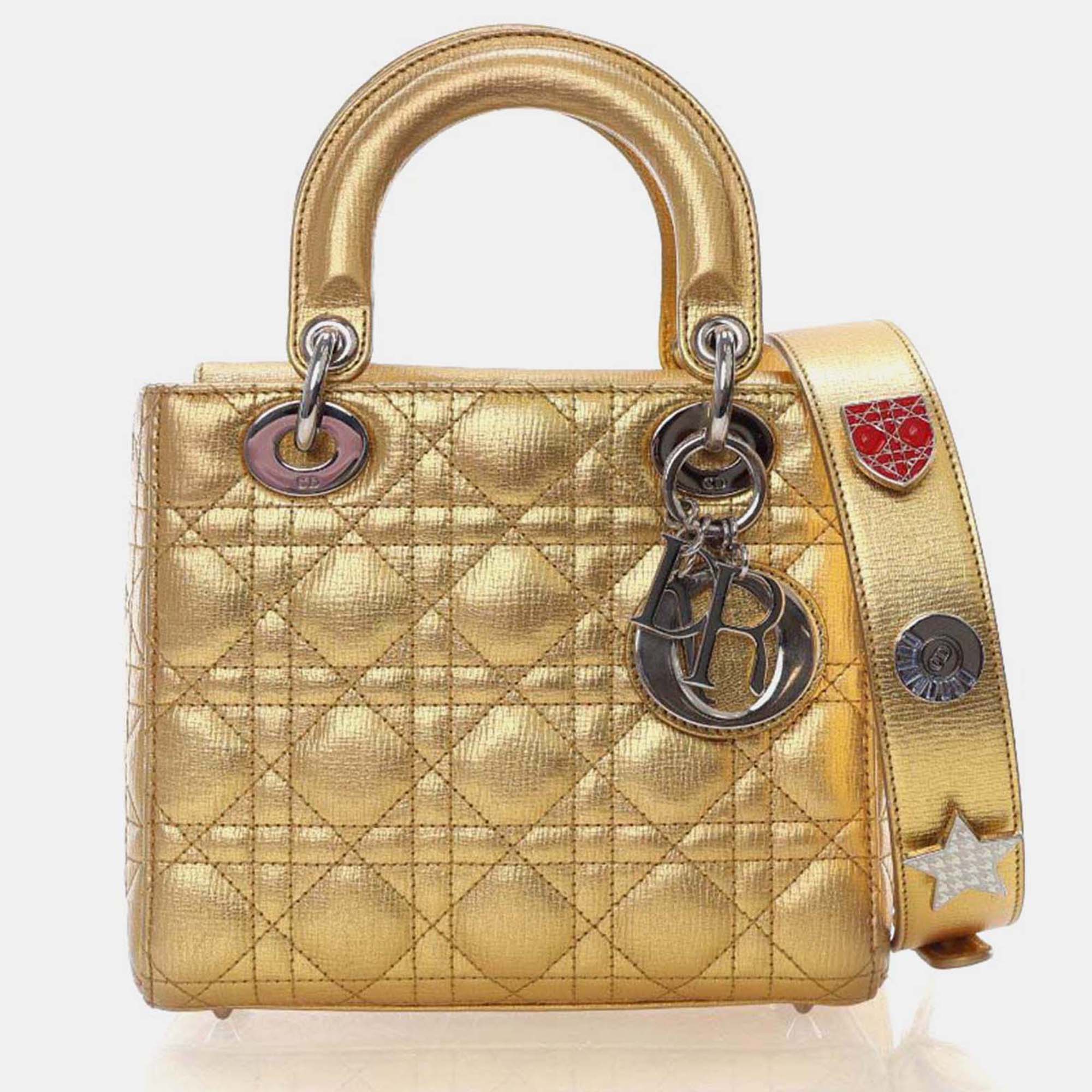 

Dior Small Calfskin Gold Lady Dior