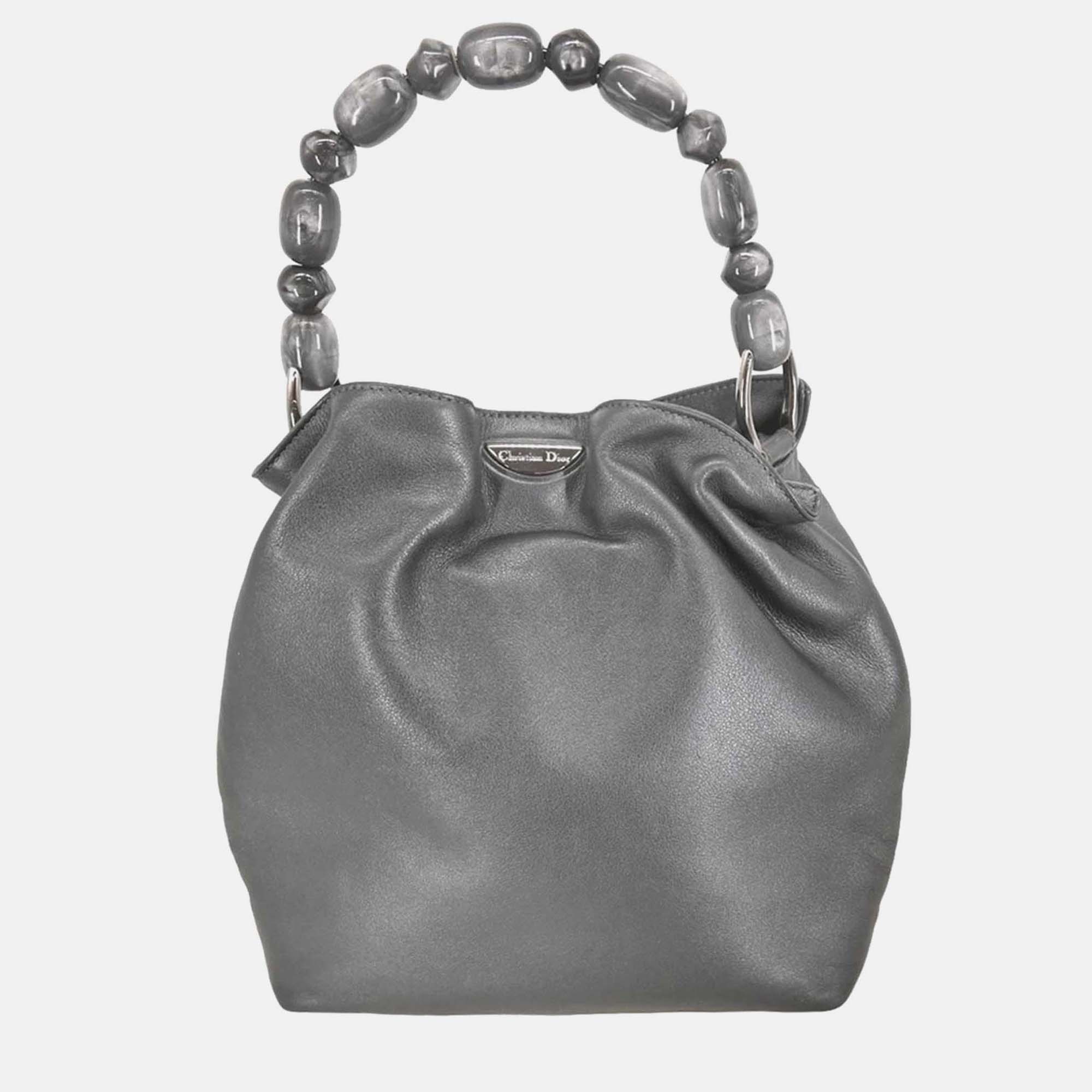 

Christian Dior Malice Metallic Gray Leather Handbag, Grey