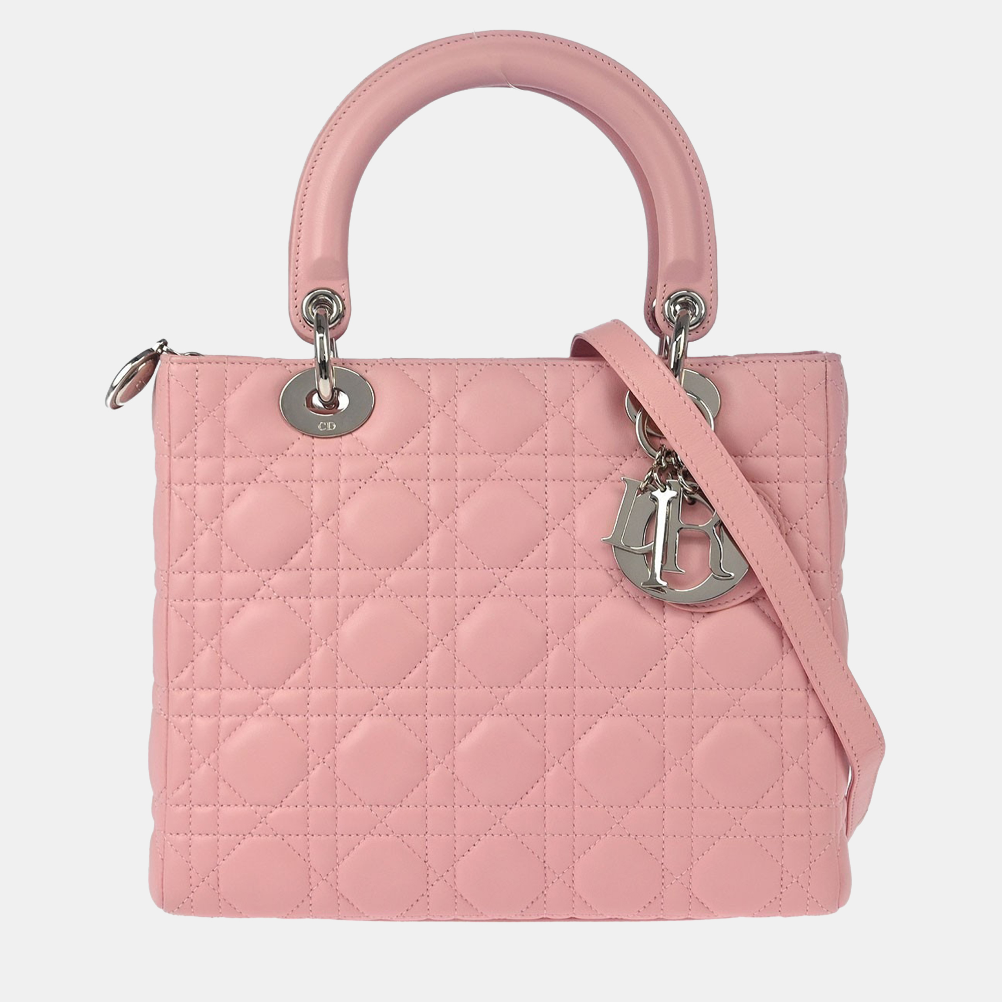 

Dior Lady Dior Pink Lambskin Cannage Shoulder Bag