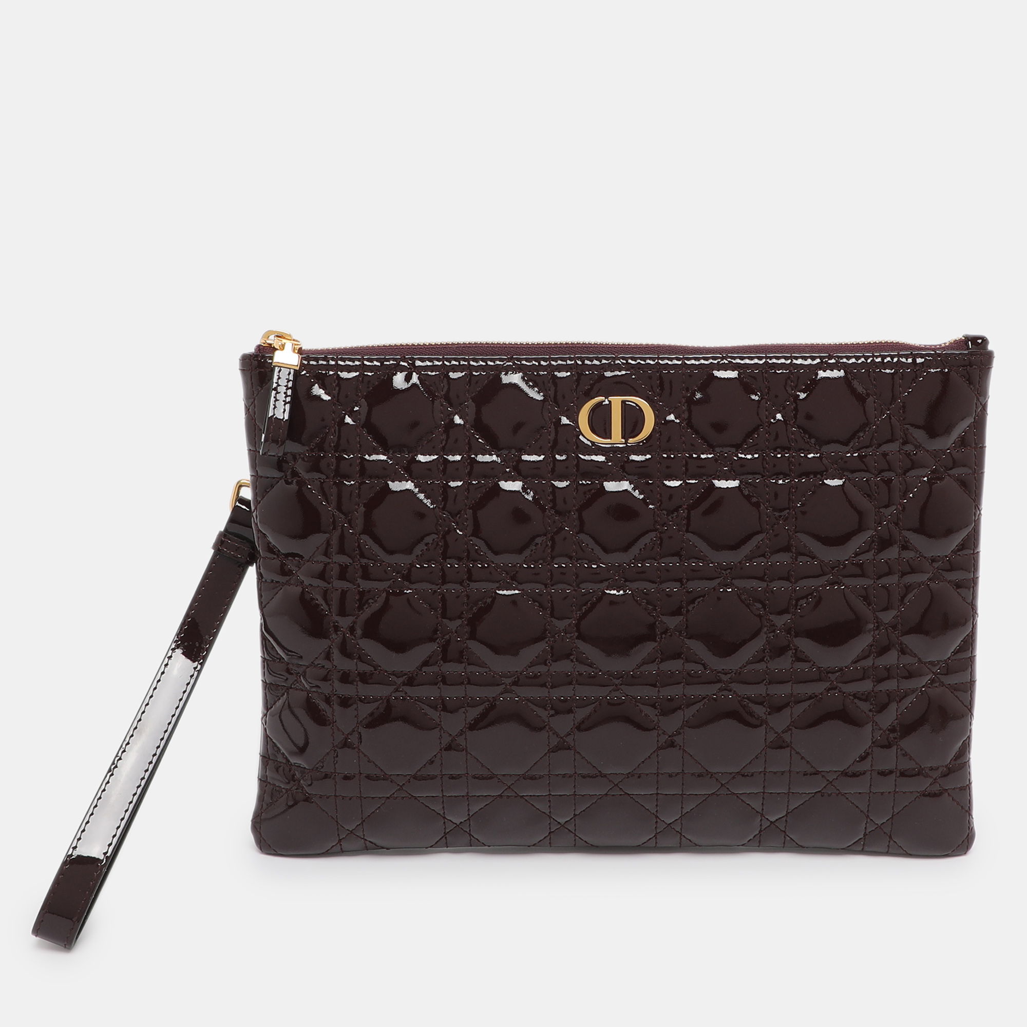 

Dior Burgundy Cannage Leather Large Caro Daily Pouch