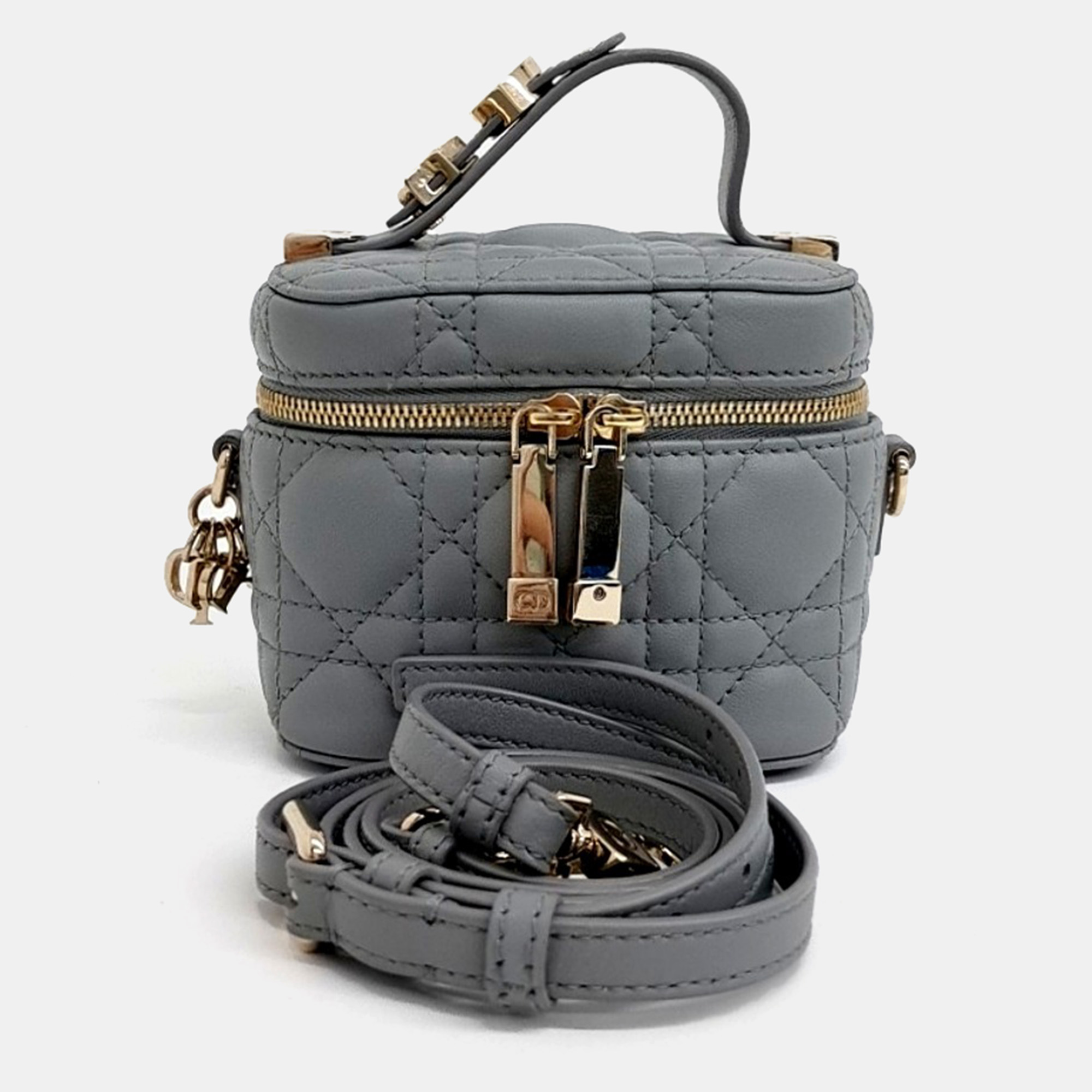 

Christian Dior Cannage Grey Leather Micro Vanity