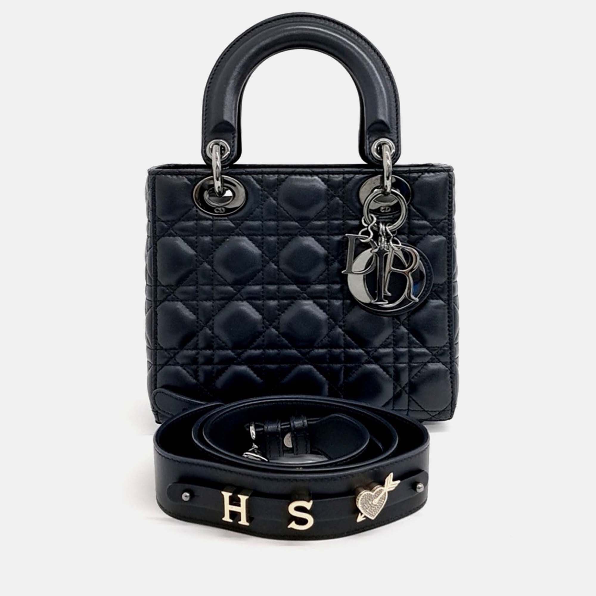 

Christian Dior Lady Small Black Leather Bag