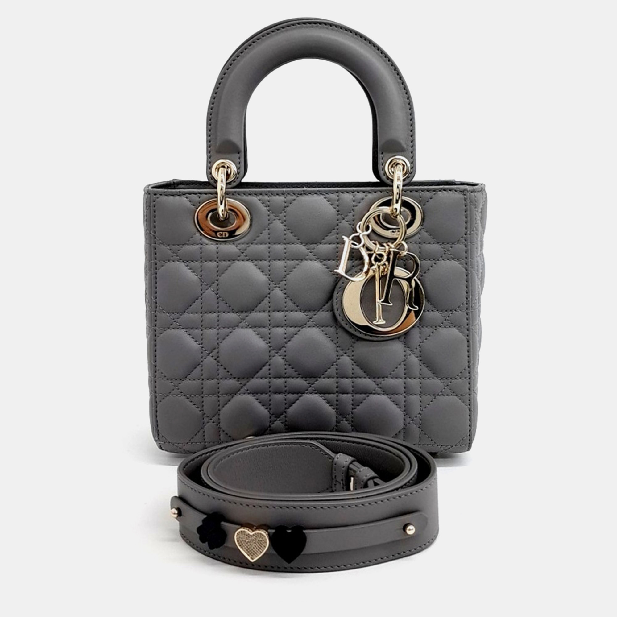 

Dior Grey Leather Cannage Lady Bag Small