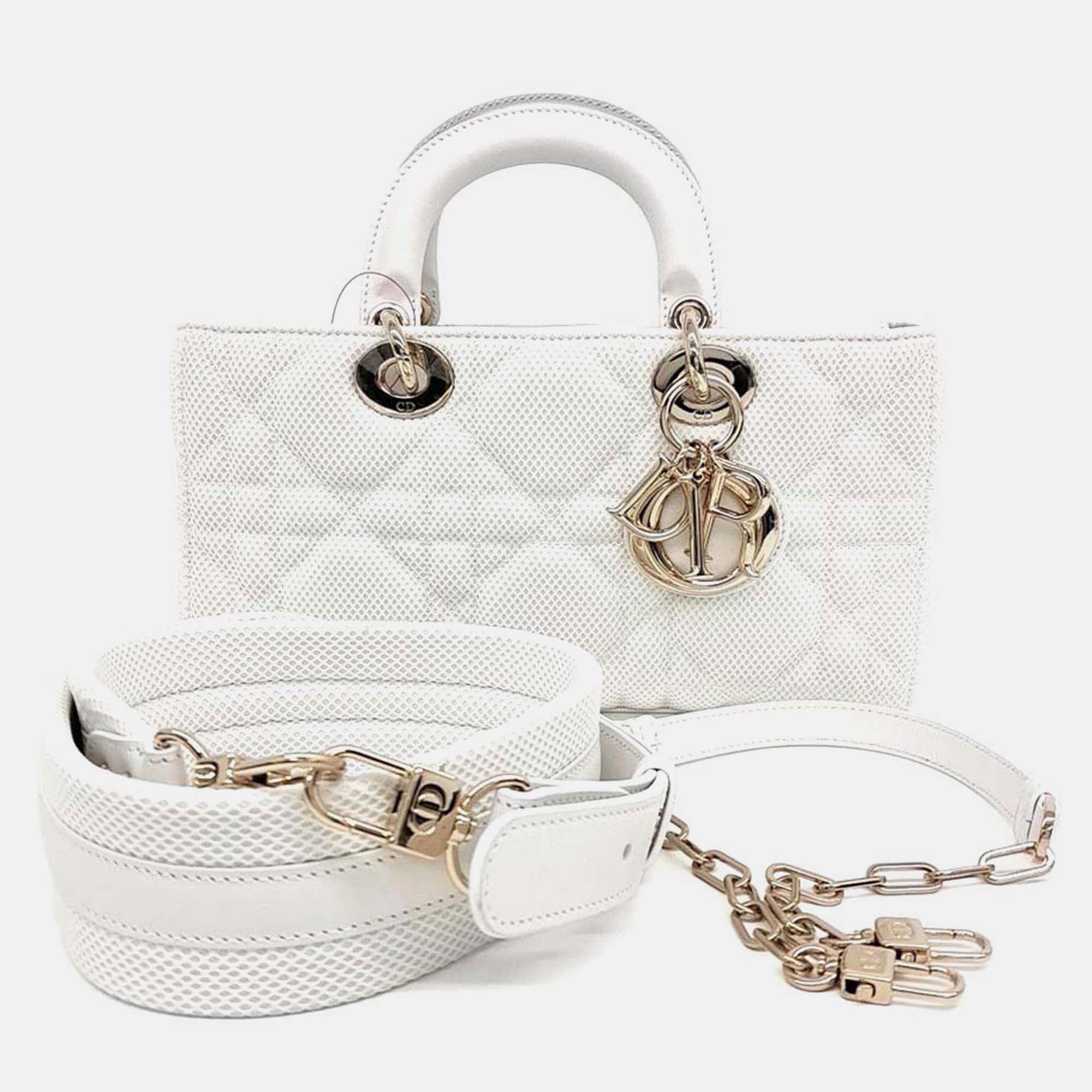 

Dior White Fabric Lady D-JOY Medium