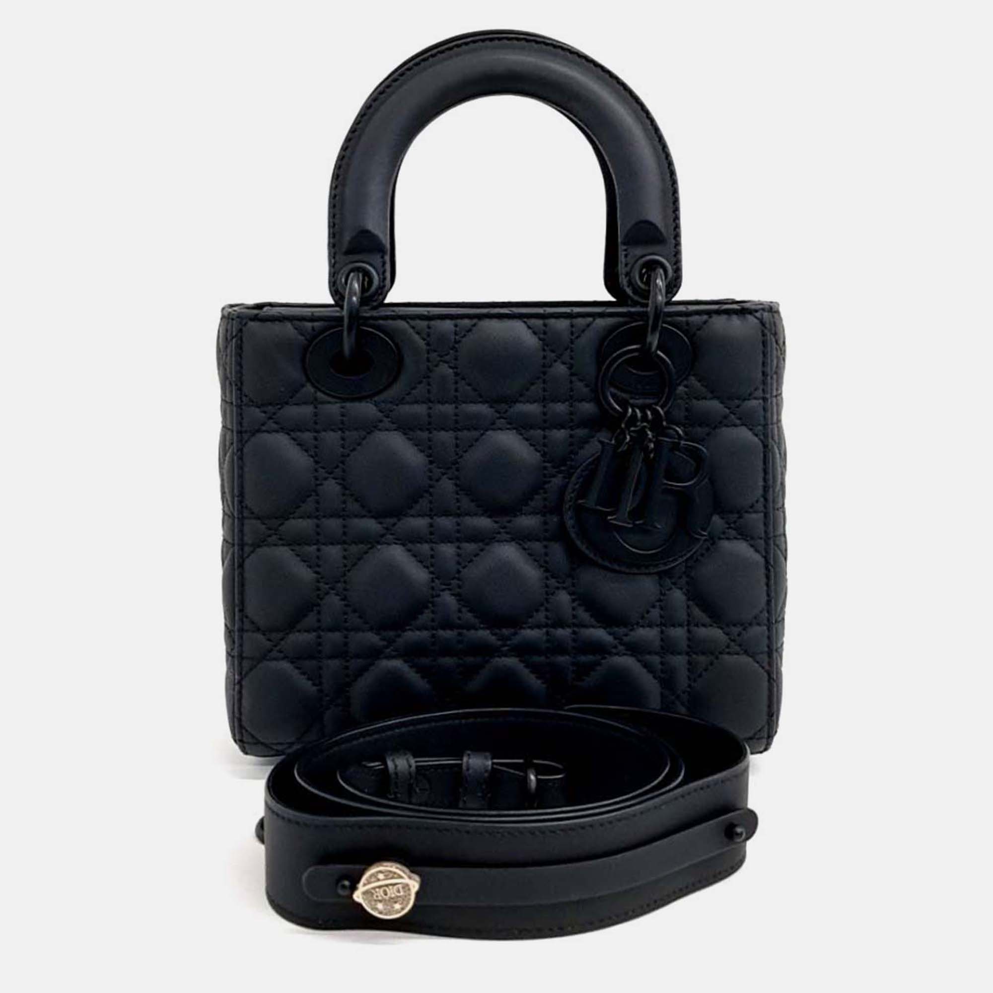 

Dior Black Leather Ultramatte Lady Bag Small