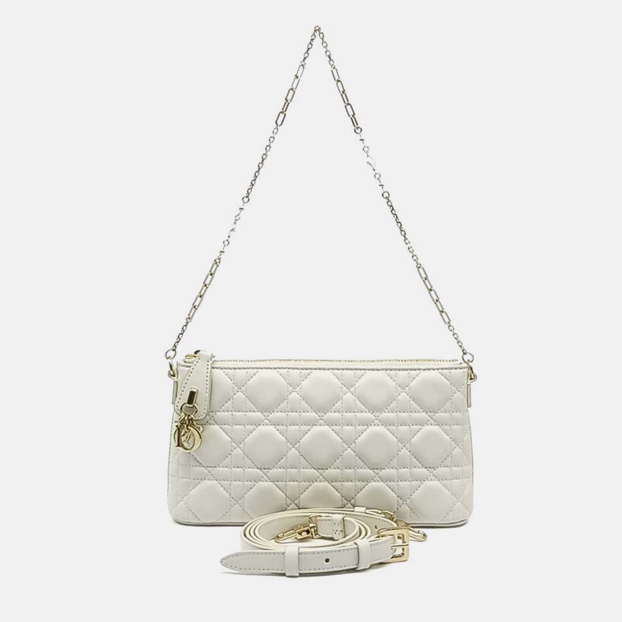 

Dior White Leather Miss Dior Midi Mini Bag