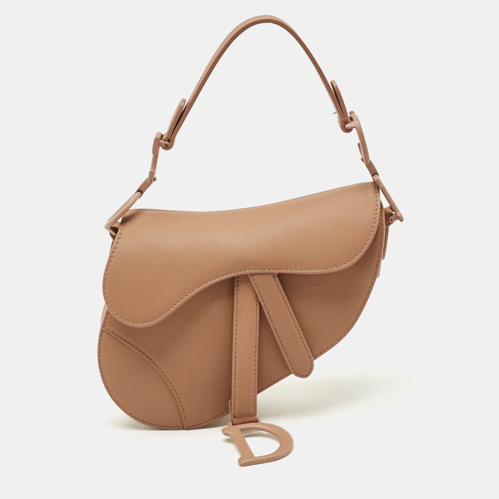 

Dior Blush Pink Ultra Matte Leather Mini Saddle Bag