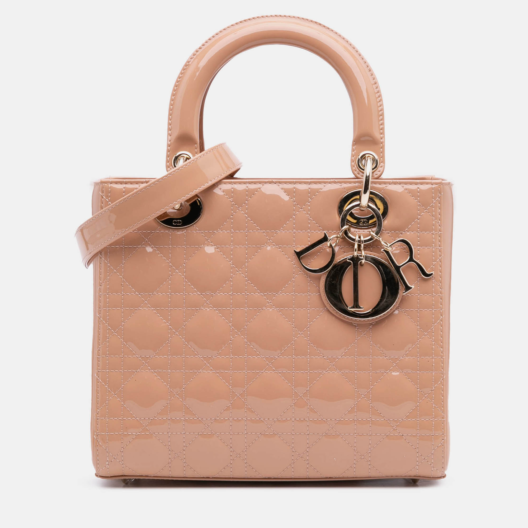 

Dior Brown Medium Patent Cannage Lady Dior