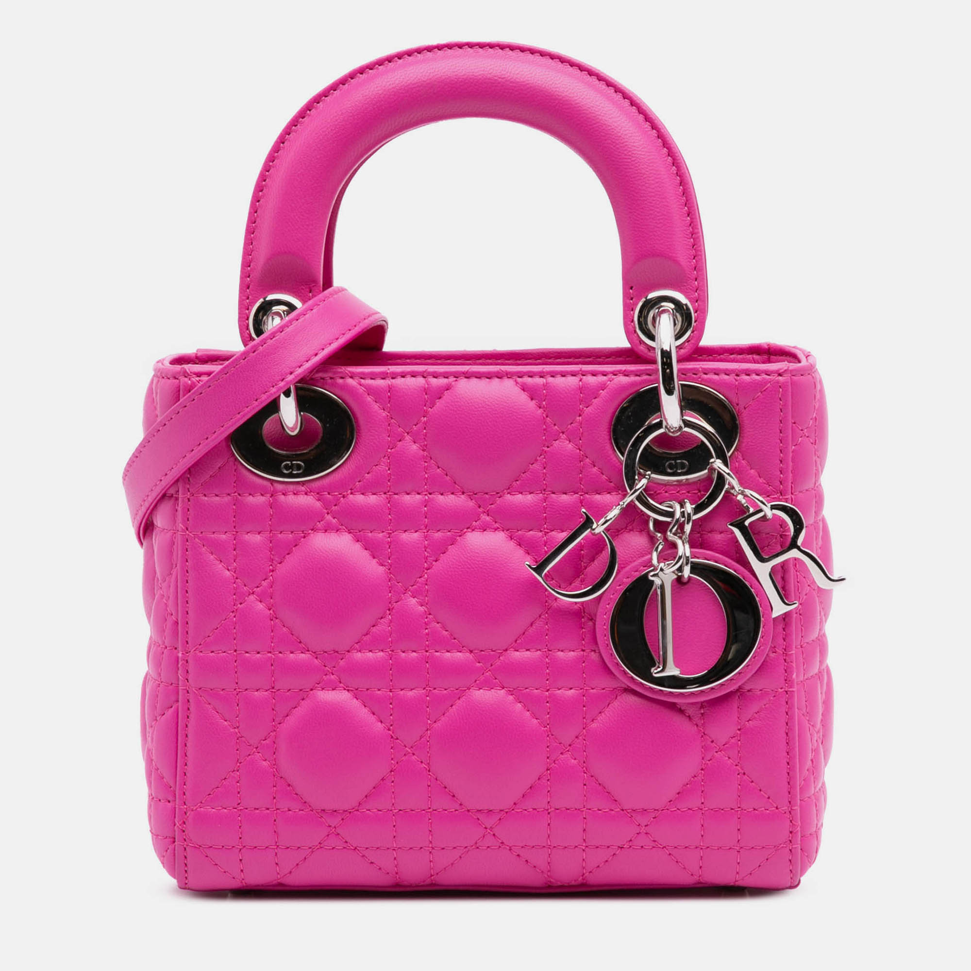

Dior Pink Mini Lambskin Cannage Lady Dior