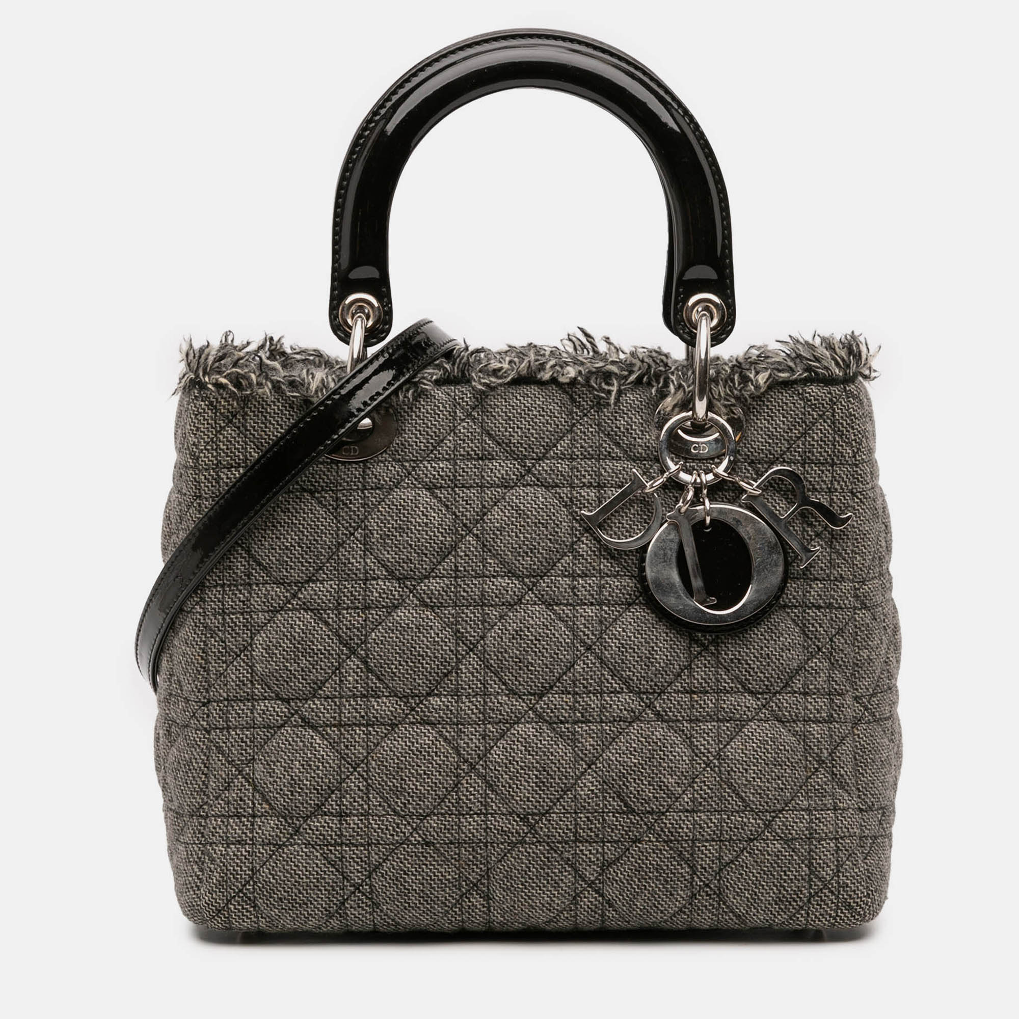 

Dior Grey Medium Tweed Cannage Lady Dior