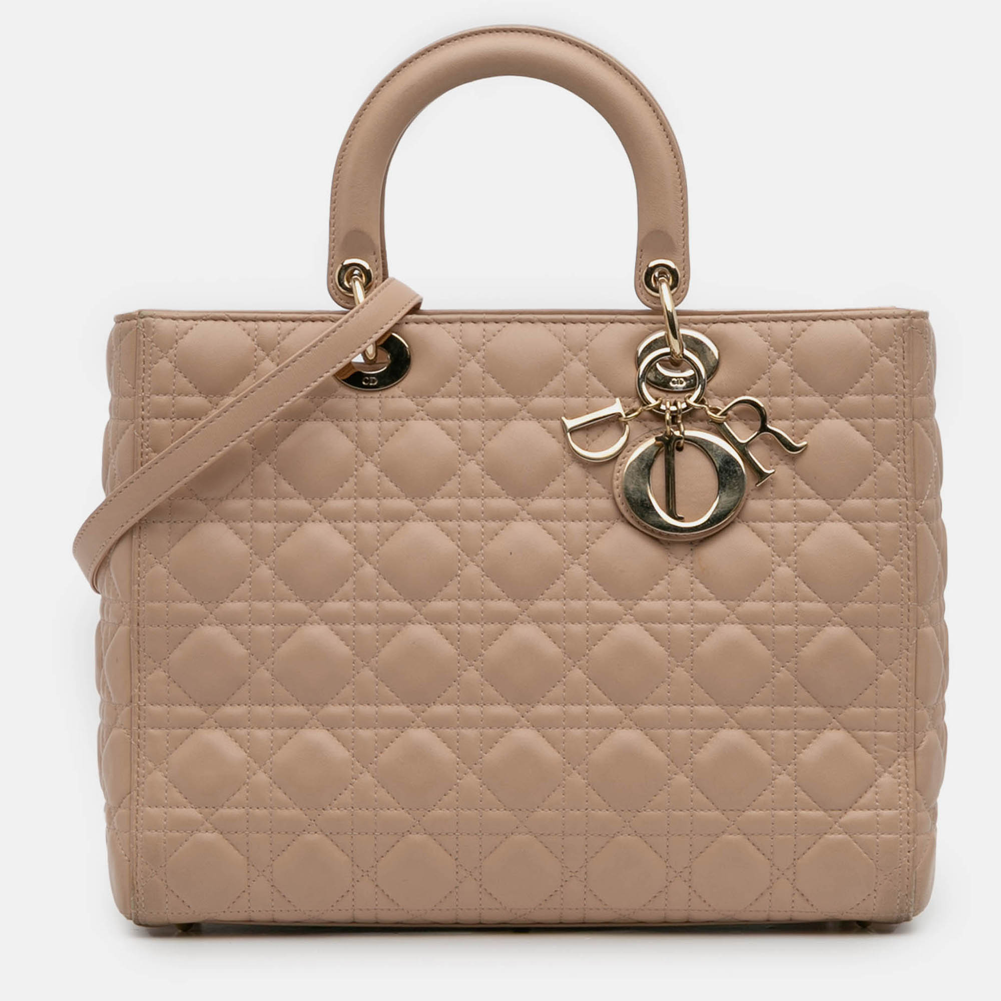 

Dior Brown Large Lambskin Cannage Lady Dior